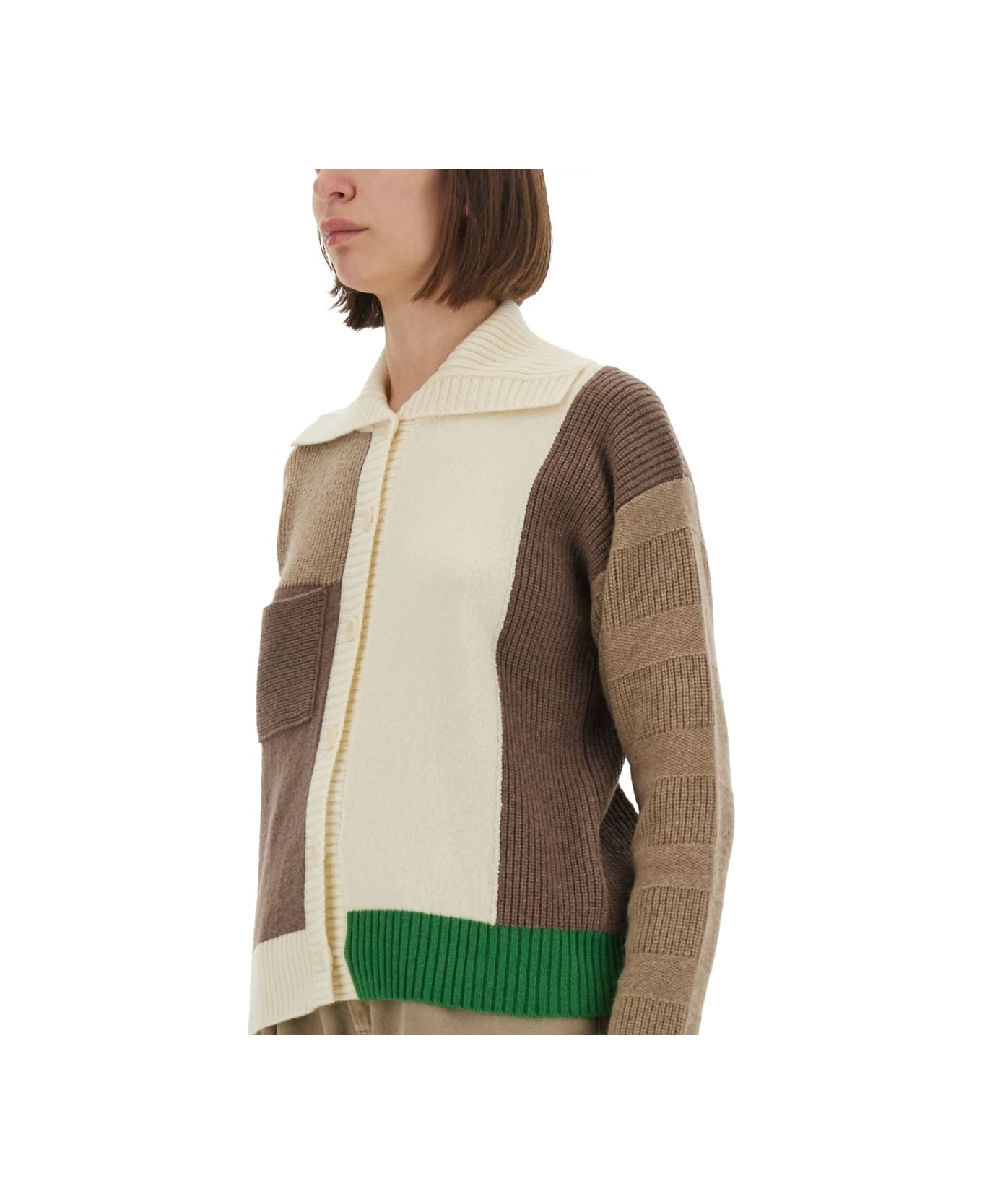 Paul Smith Patchwork Cardigan - BEIGE