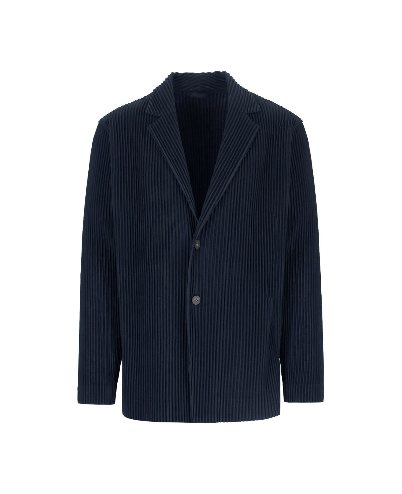 Homme Plissé Issey Miyake Single-breasted Pleated Blazer - Blue