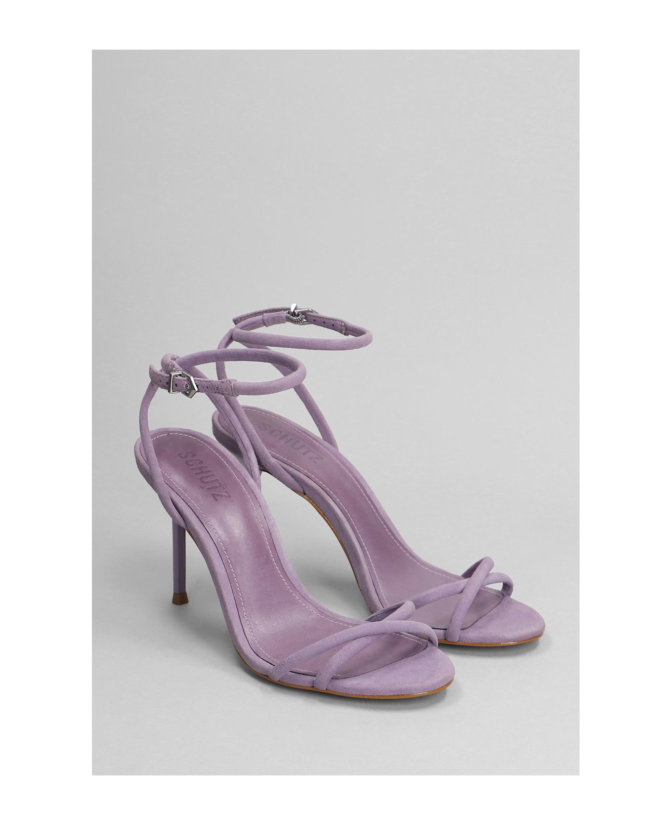 Schutz Sandals In Viola Suede - Viola