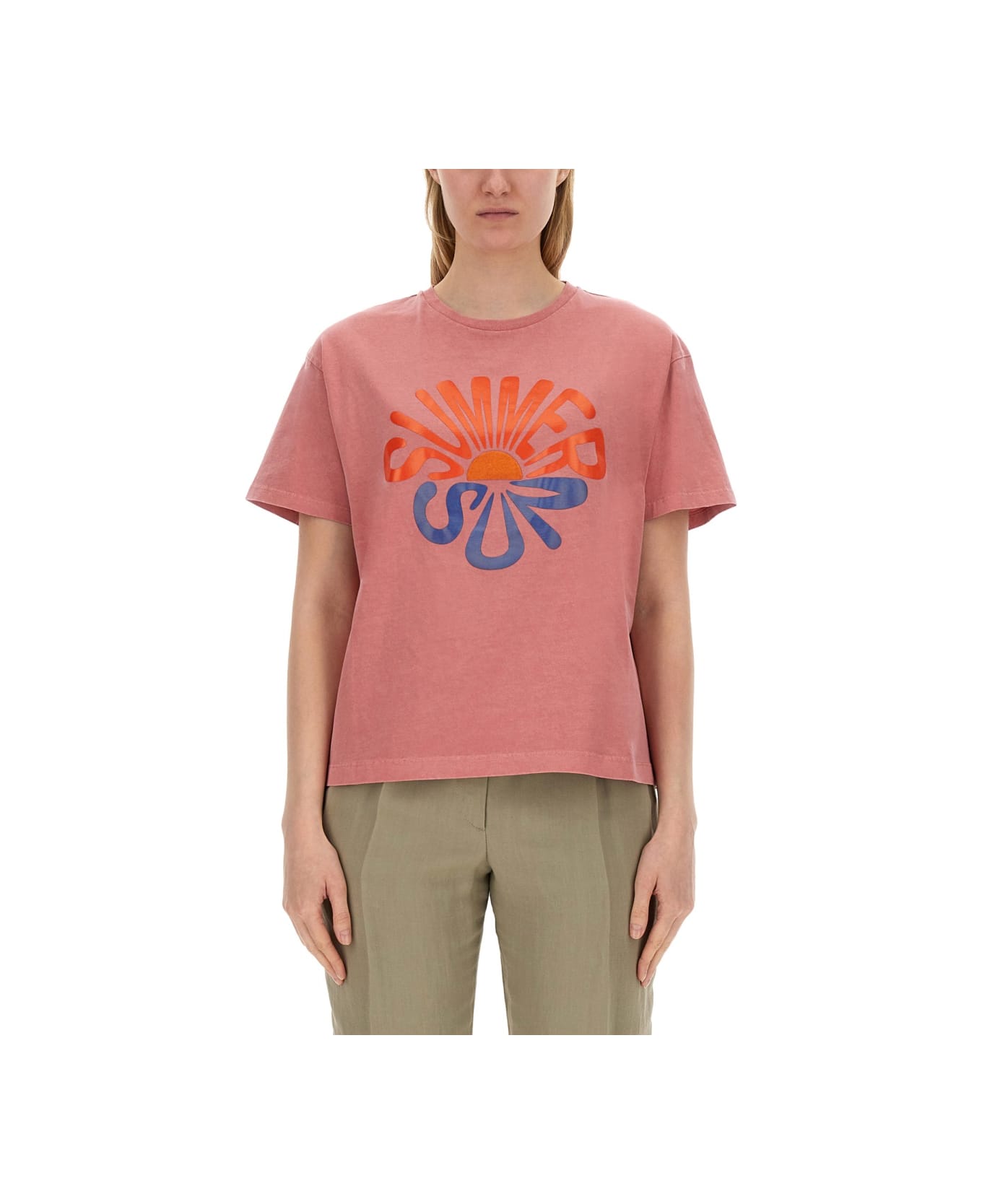 PS by Paul Smith Summer Sun Print T-shirt - PINK