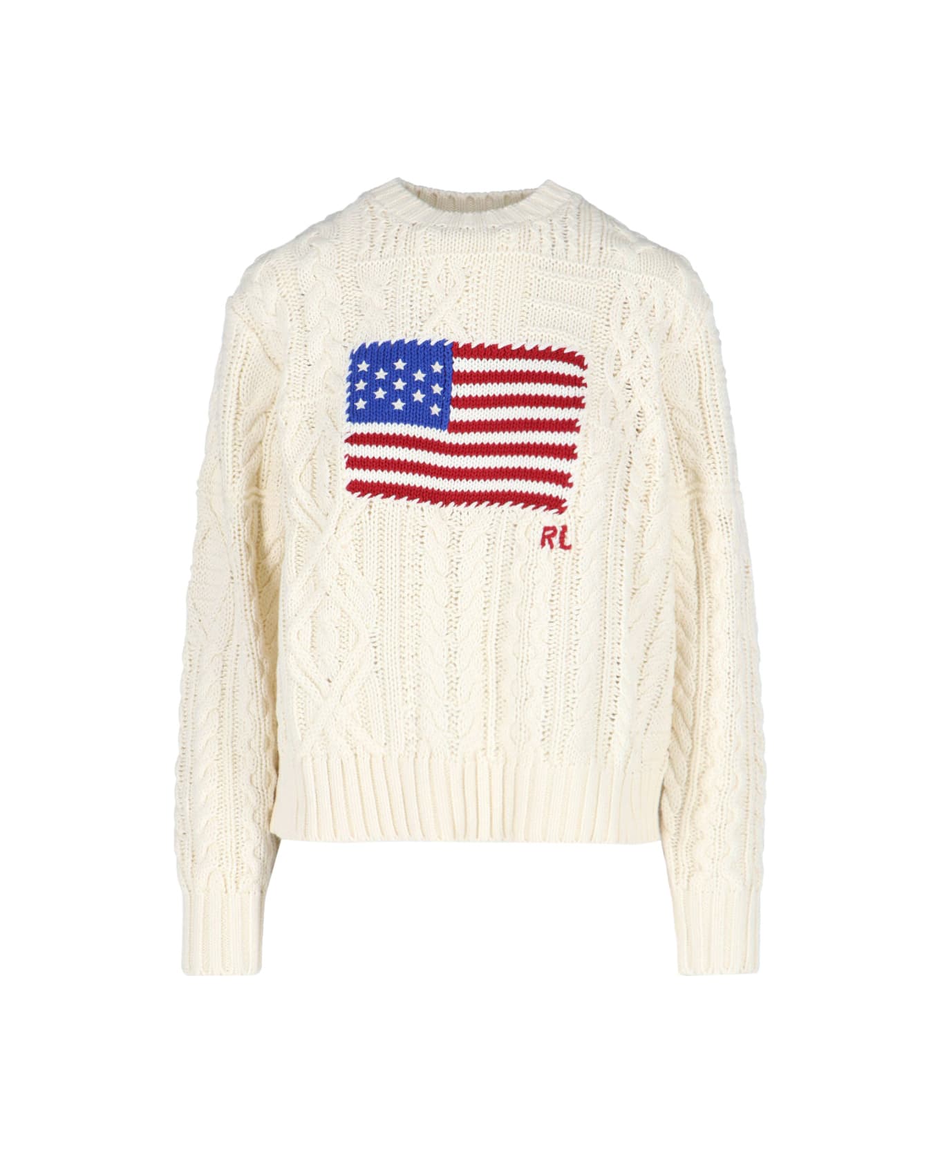 Polo Ralph Lauren Sweater With Flag - Cream