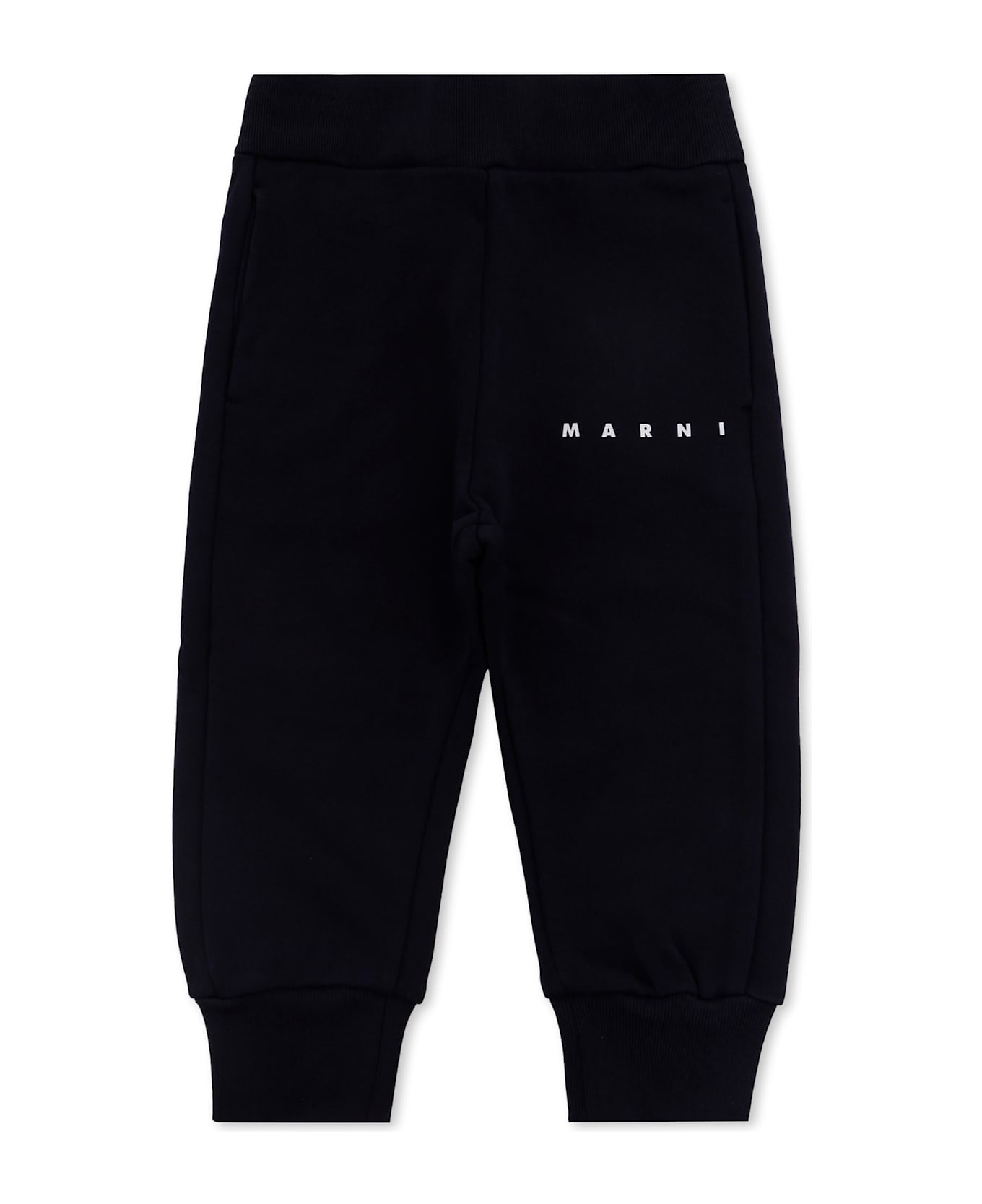 Marni Blue Trousers For Baby Boy With Logo - Blue