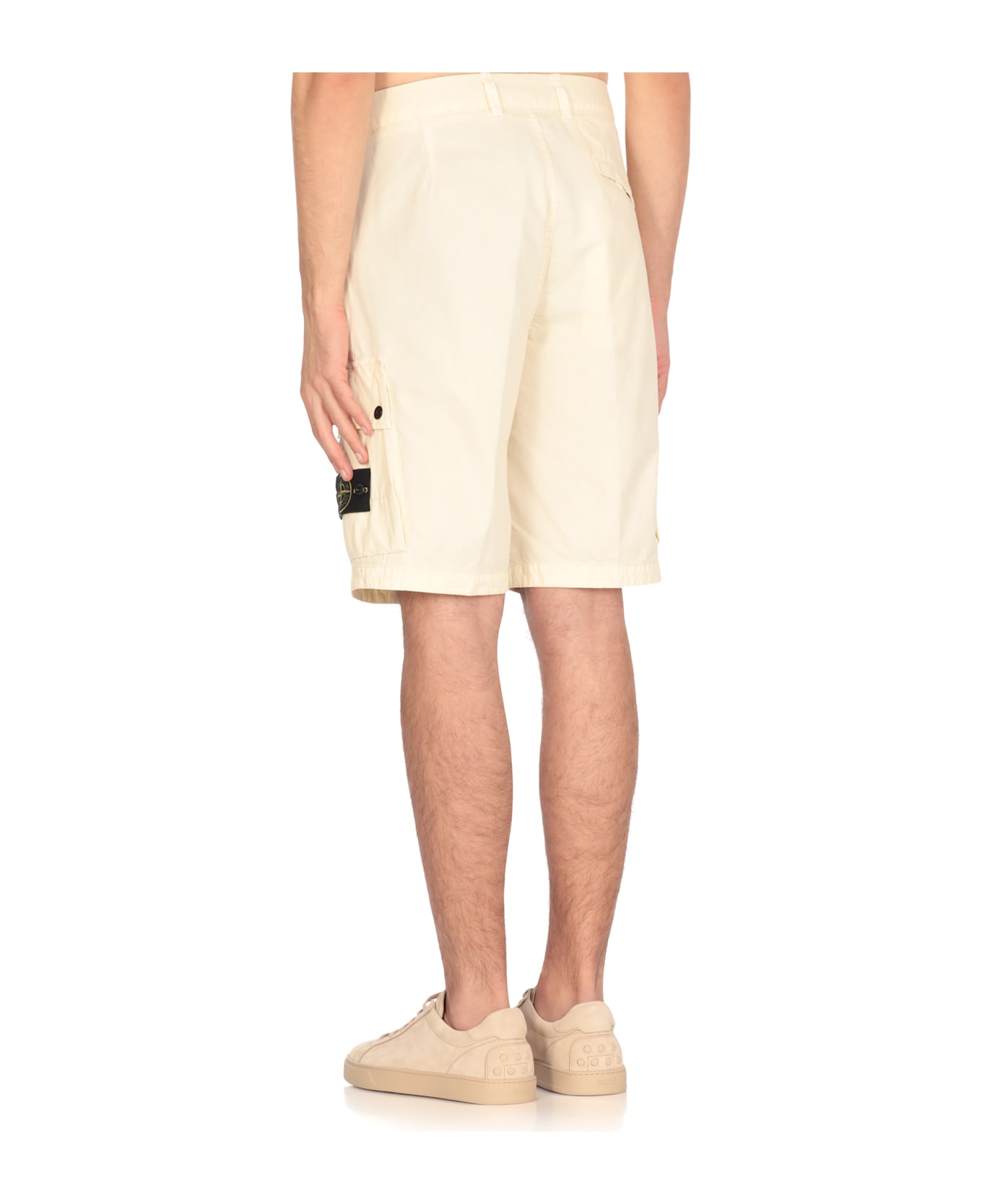 Stone Island Logoed Bermuda Shorts - Ivory