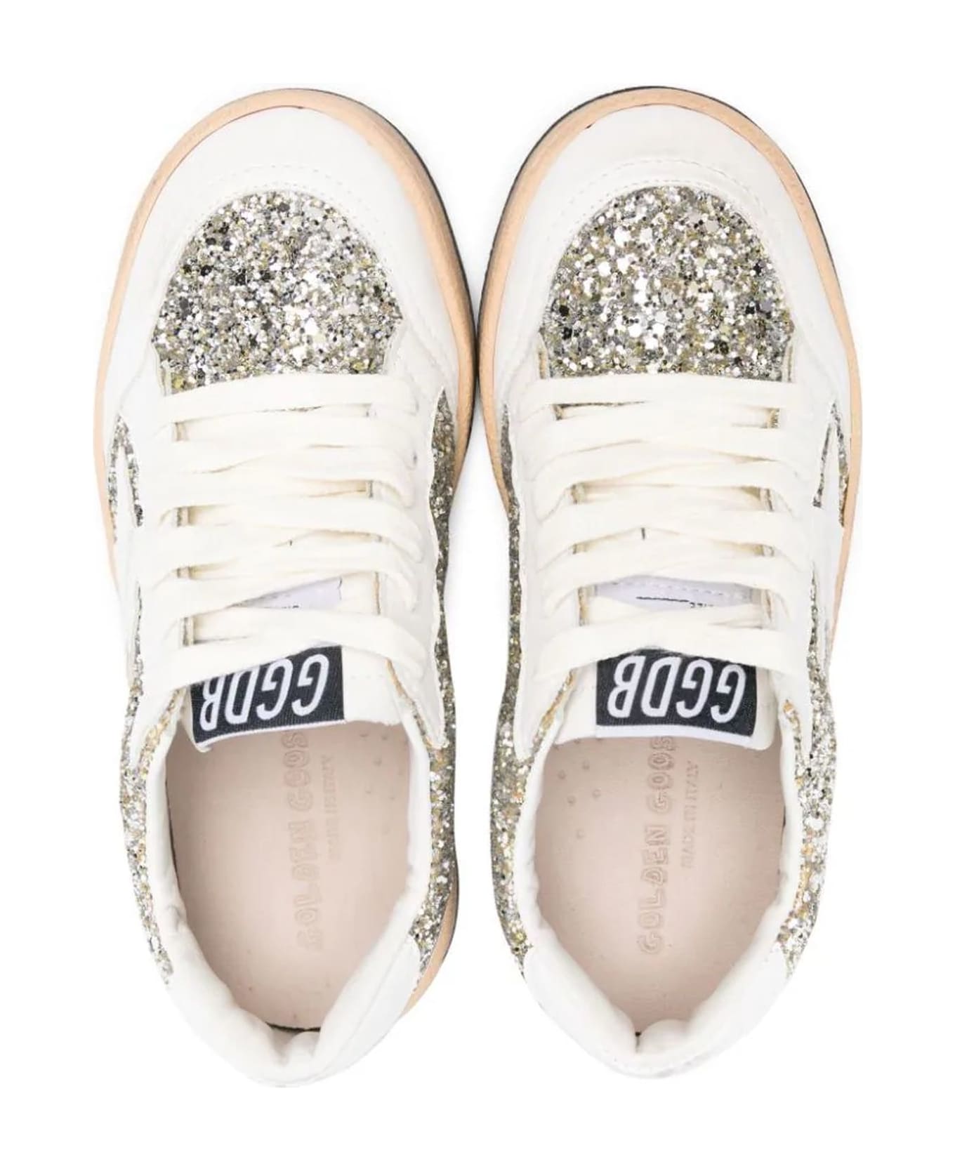 Golden Goose White Leather Sneakers - Optic White/Platinum シューズ