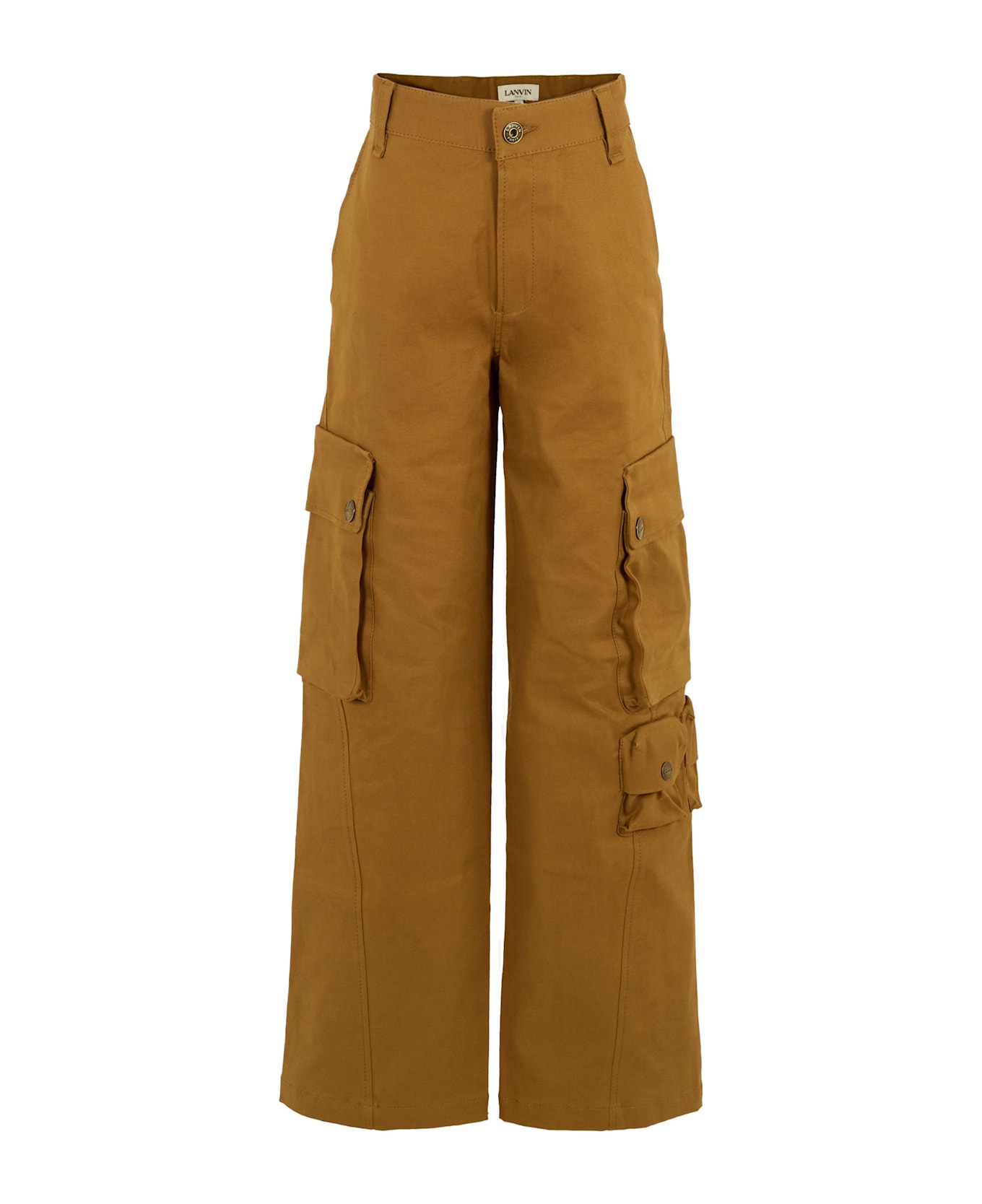 Lanvin Brown Trousers For Boy With Logo - Brown