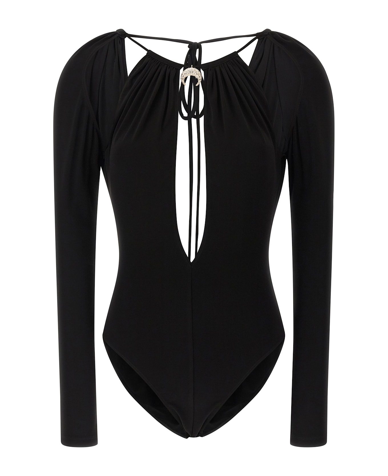 Marine Serre Jewel Pendant Bodysuit - BLACK