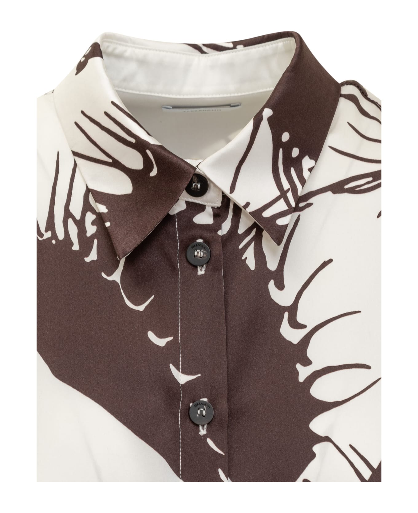 Ferragamo Silk Shirt - WHITE/EXPRESSO シャツ