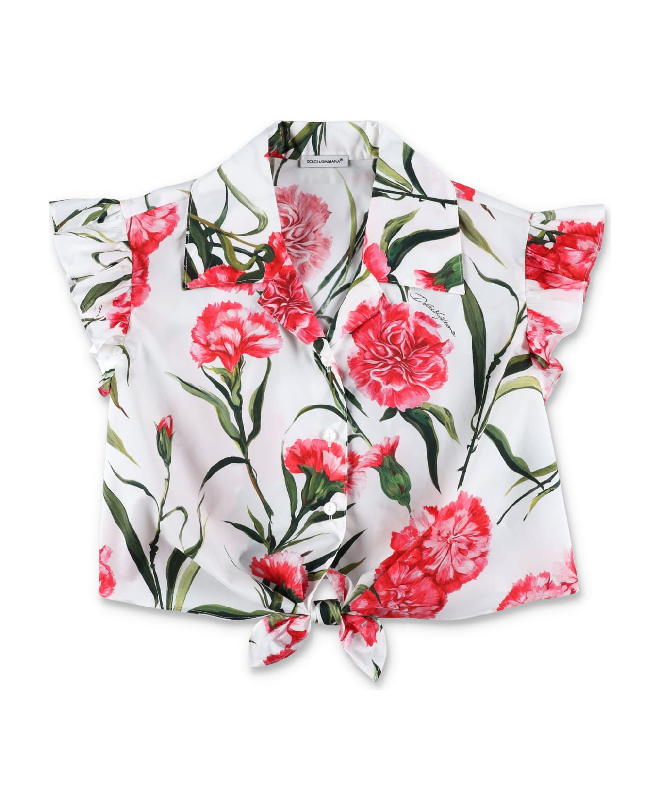 Dolce & Gabbana Carnation-print Poplin Shirt - GAROFANI