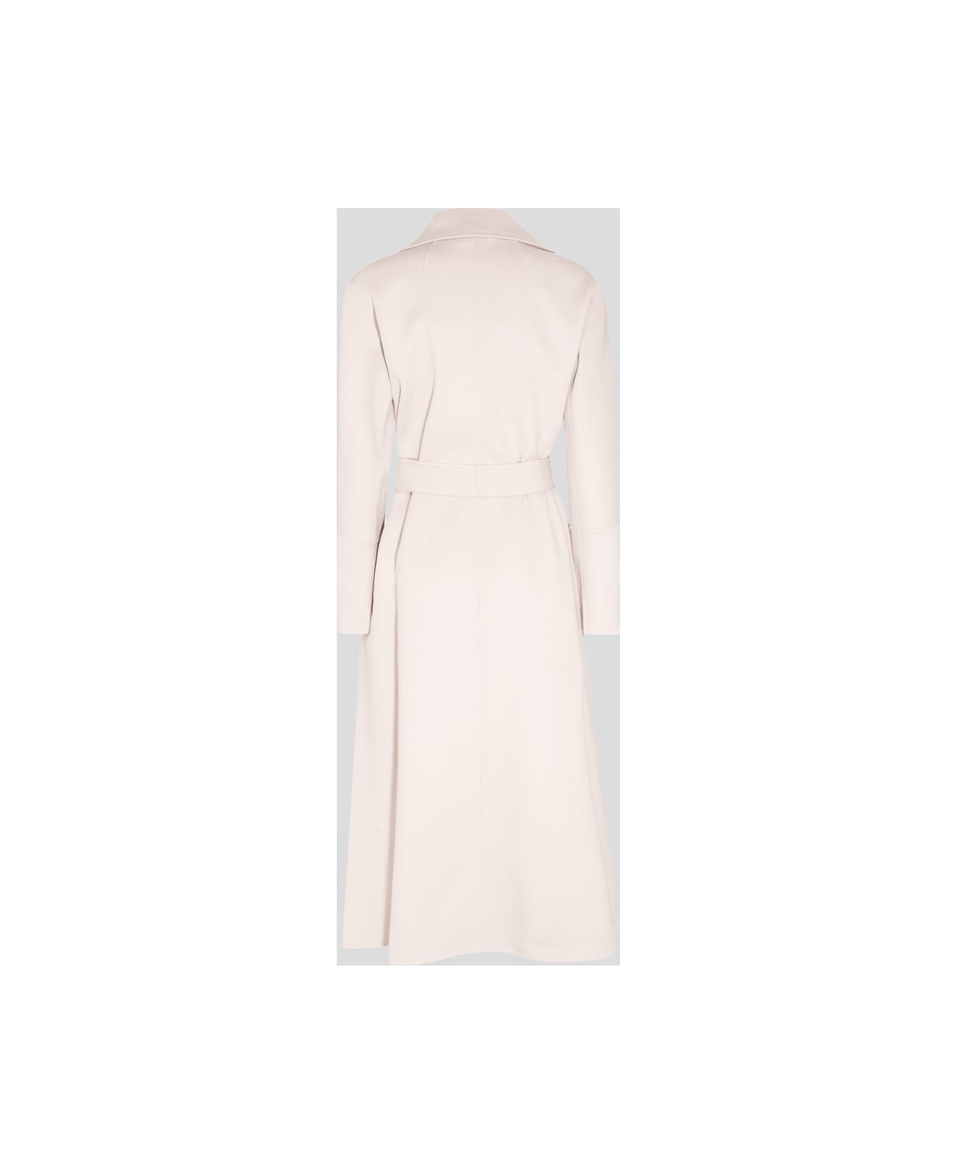 
S Max Mara White Elisa Wool Coat - Natural
