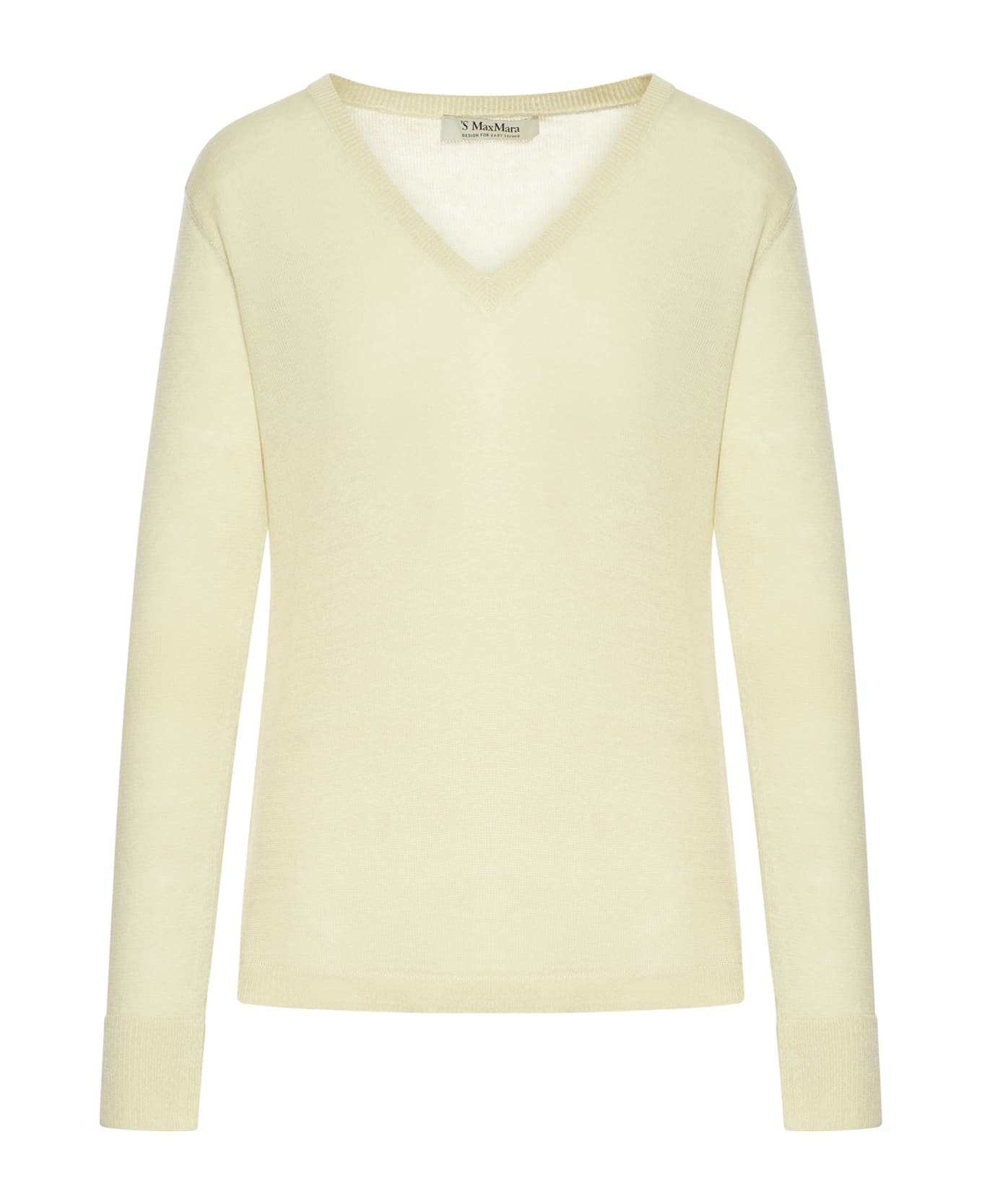 
S Max Mara Linen V-neck Sweater - Beige