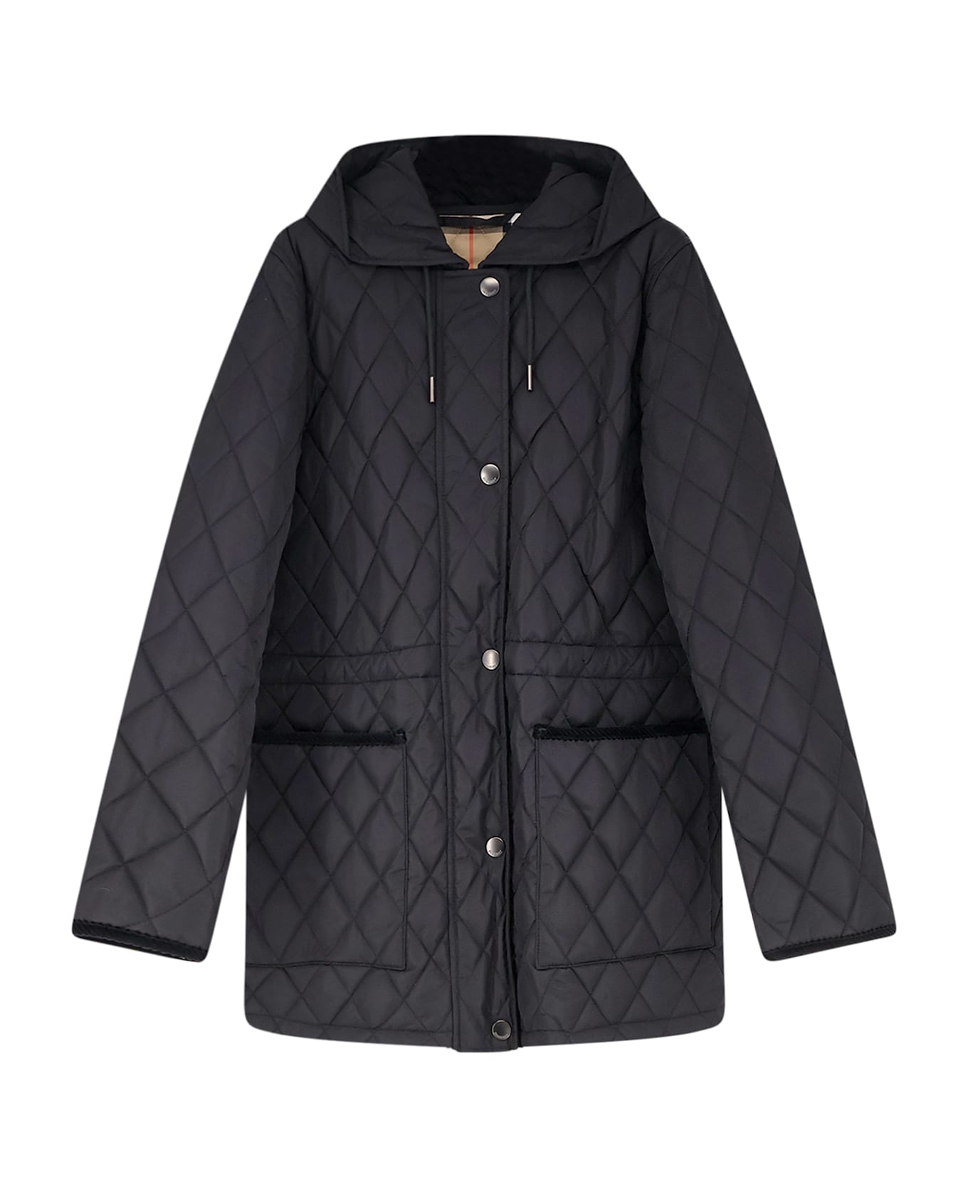 Burberry Bromley Quilted Nylon Jacket - BLACK/SAND IP CHECK