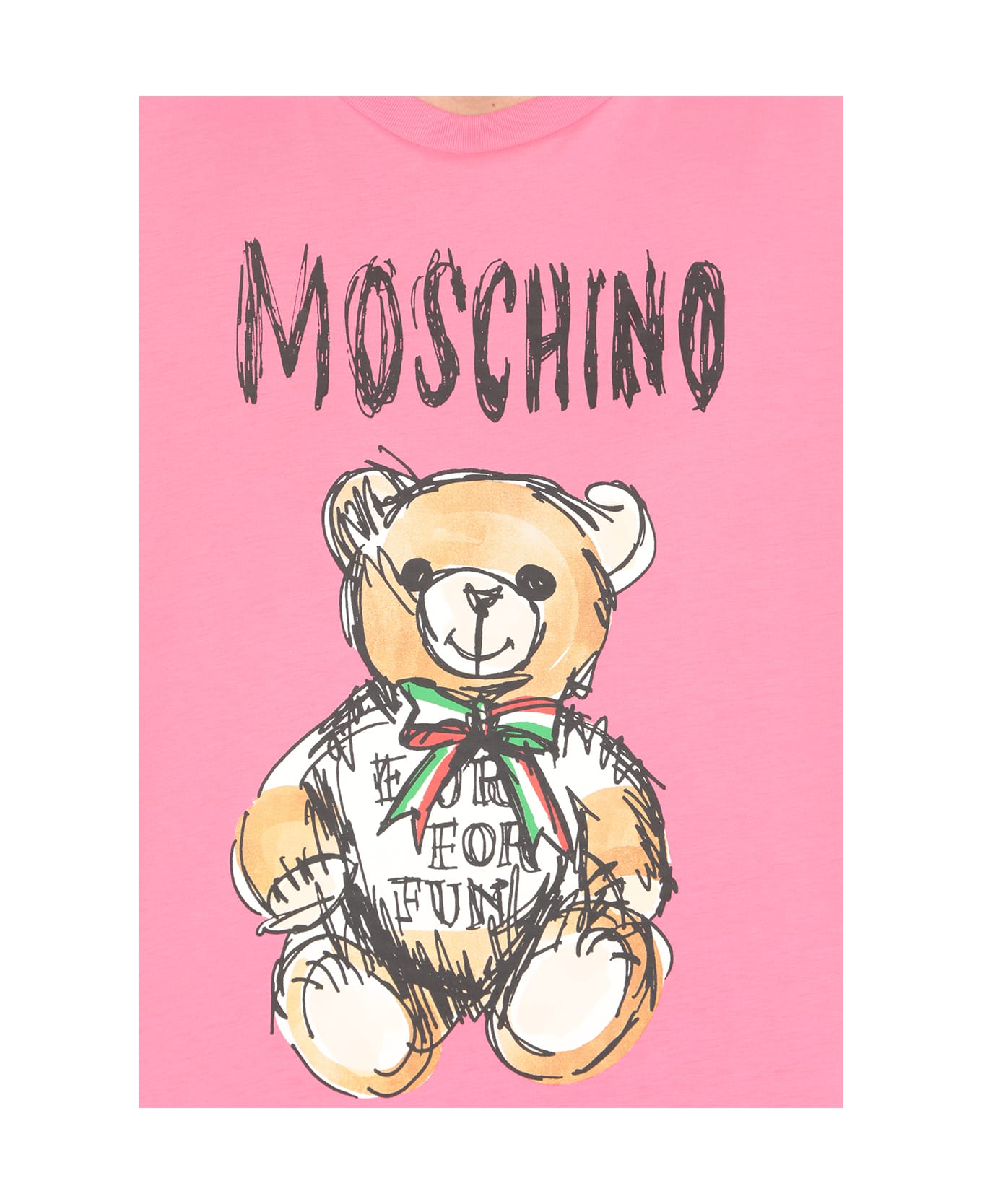 Moschino Drawn Teddy Bear T-shirt - Fuchsia