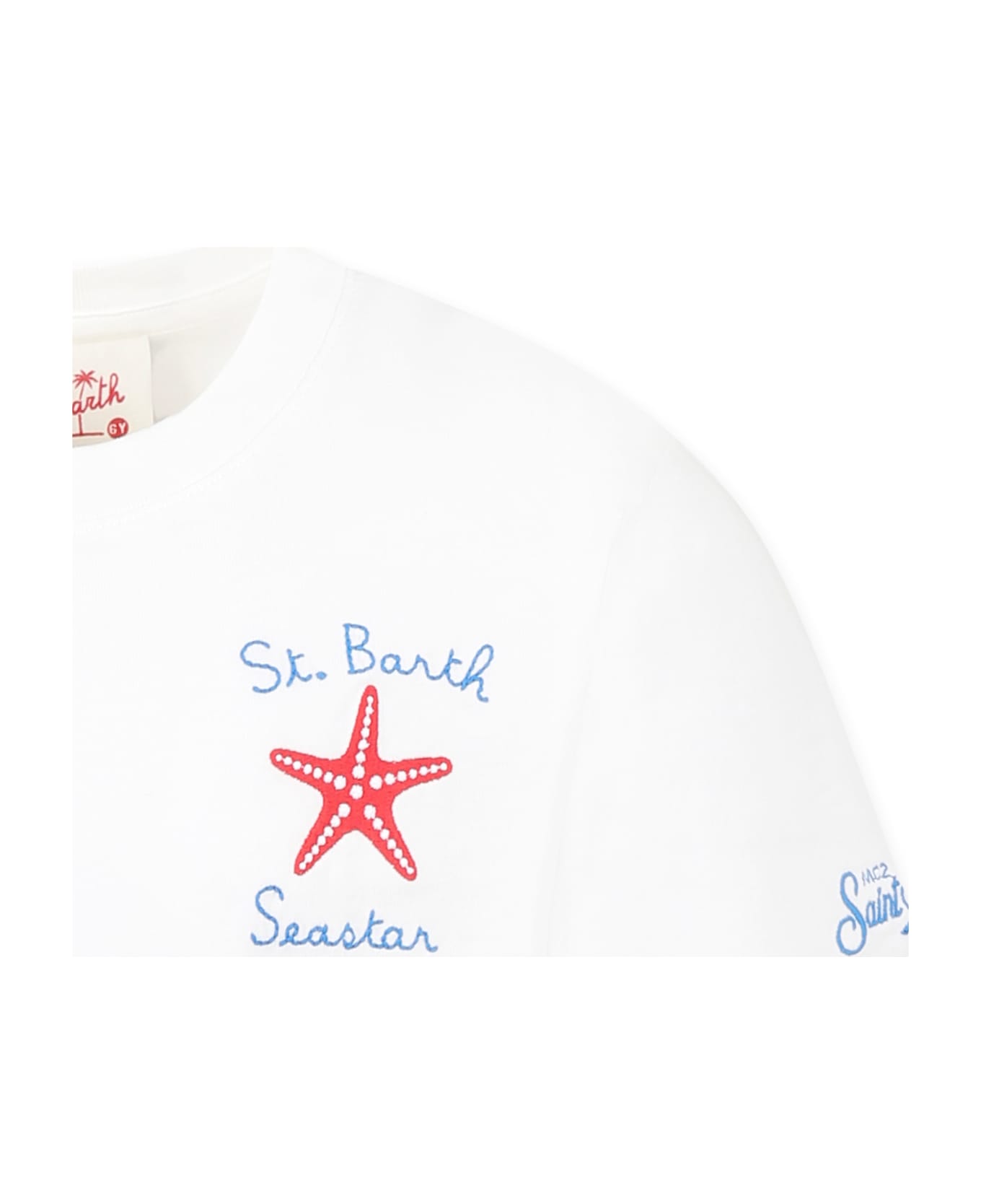 MC2 Saint Barth White T-shirt For Boy With Starfish - White