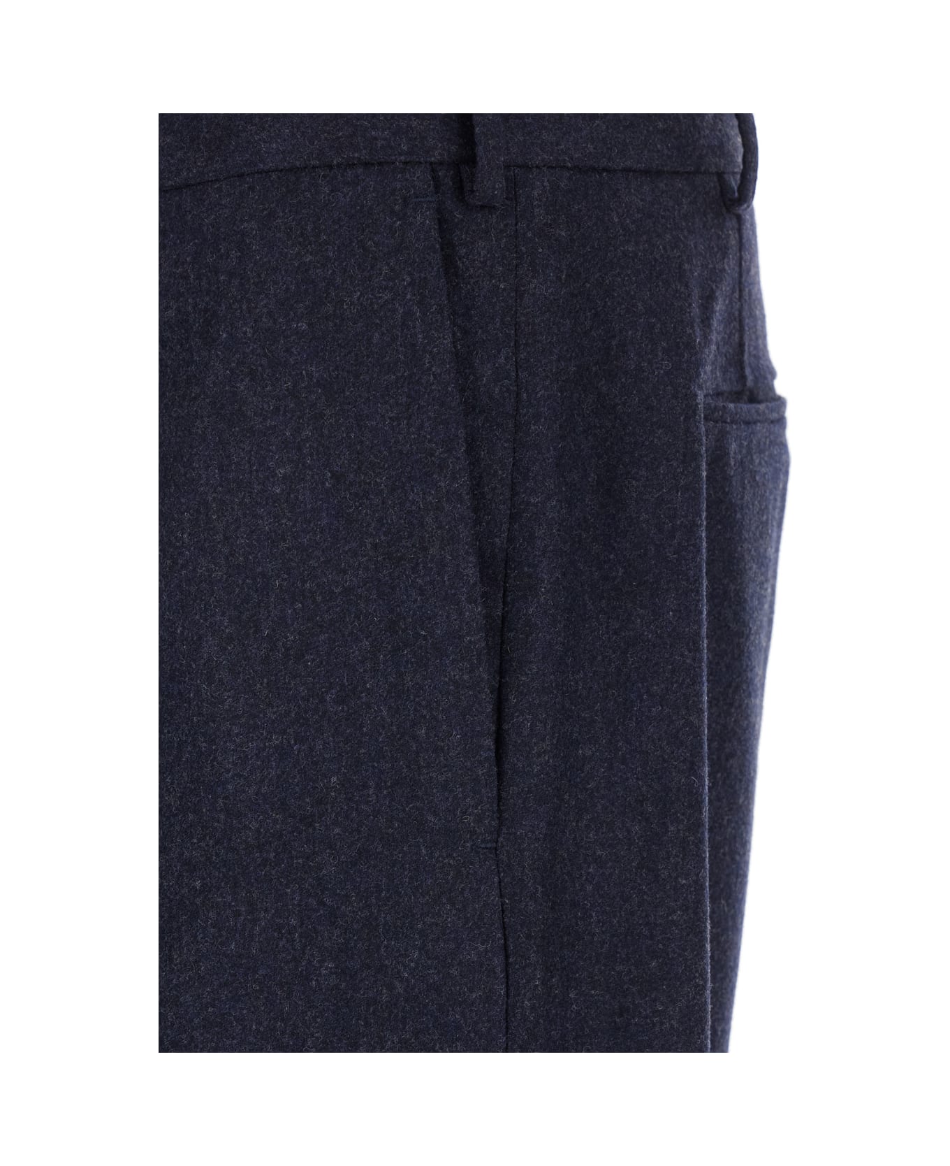 PT Torino Blue Pants With High Waist And Pences On The Front In Wool Blend Stretch Man - Blu