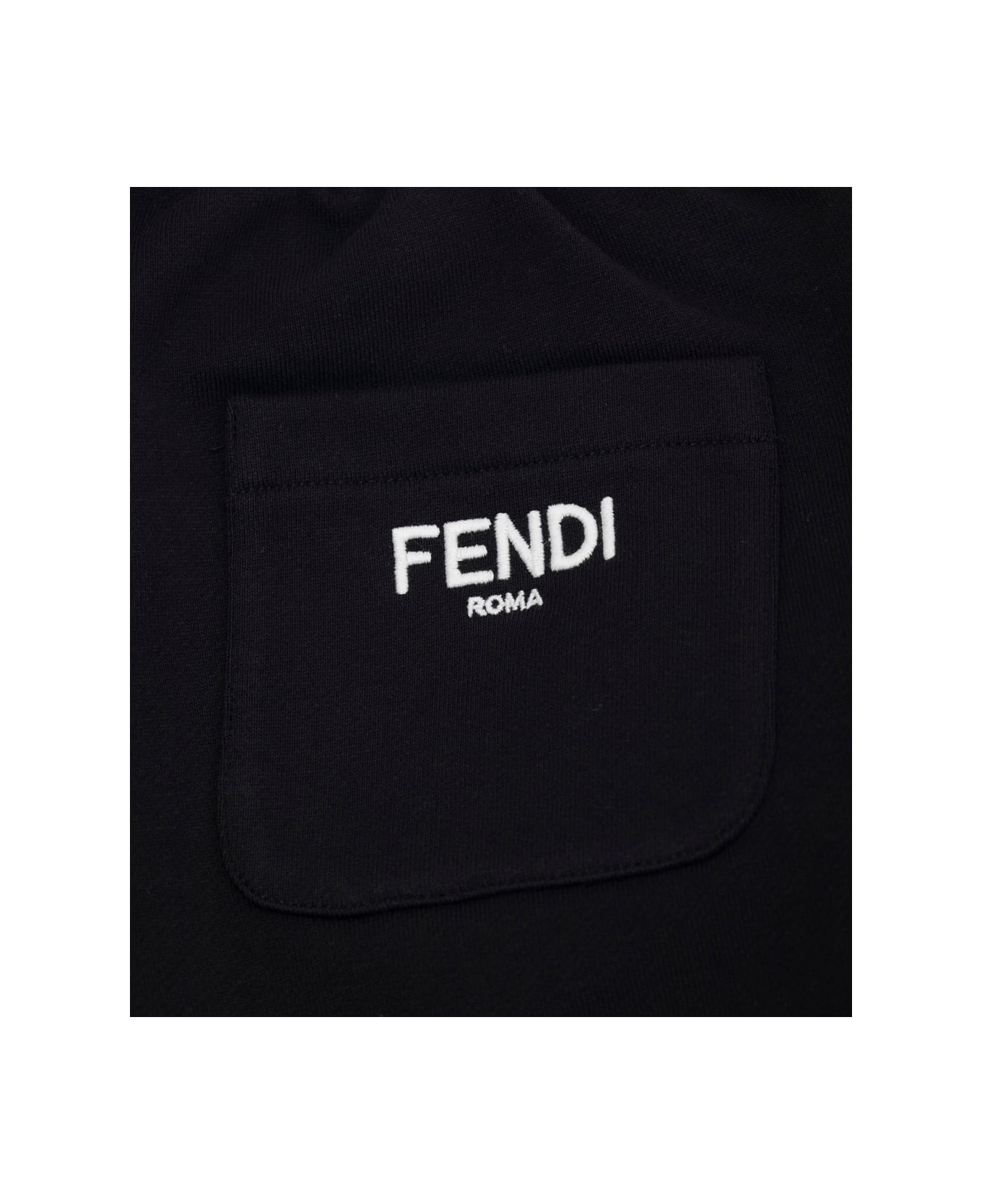 Fendi Blue Reversible Pants With Drawstring Elastic Waist And Logo Lettering On The Rear In Tech Fabric Boy - Brown