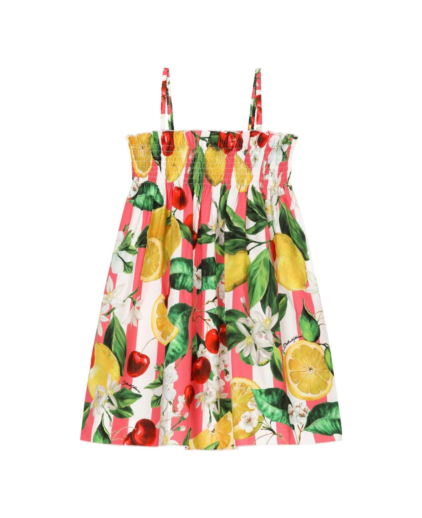 Dolce & Gabbana Poplin Sundress With Lemon And Cherry Print - Al Righ Vertrosa スーツ
