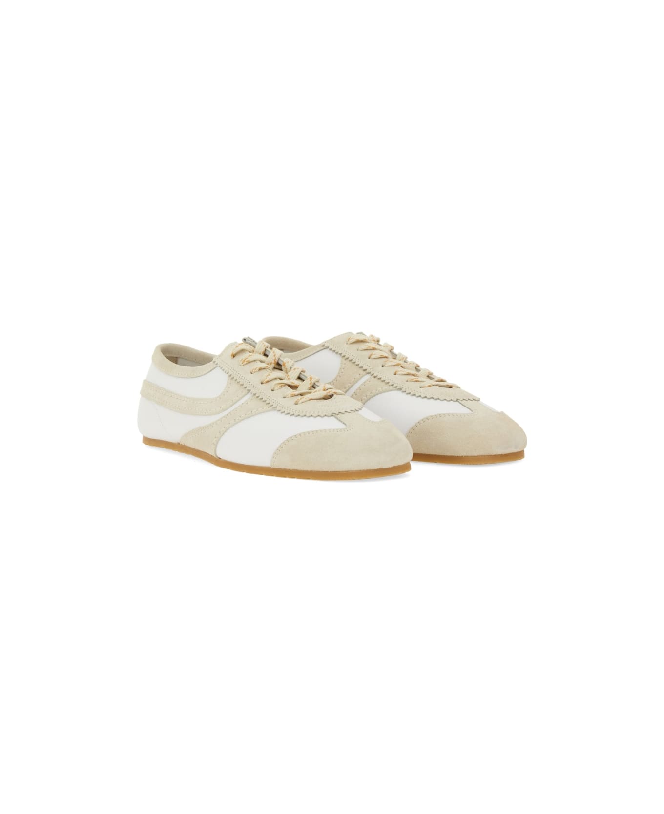 Dries Van Noten Leather And Suede Sneaker - WHITE