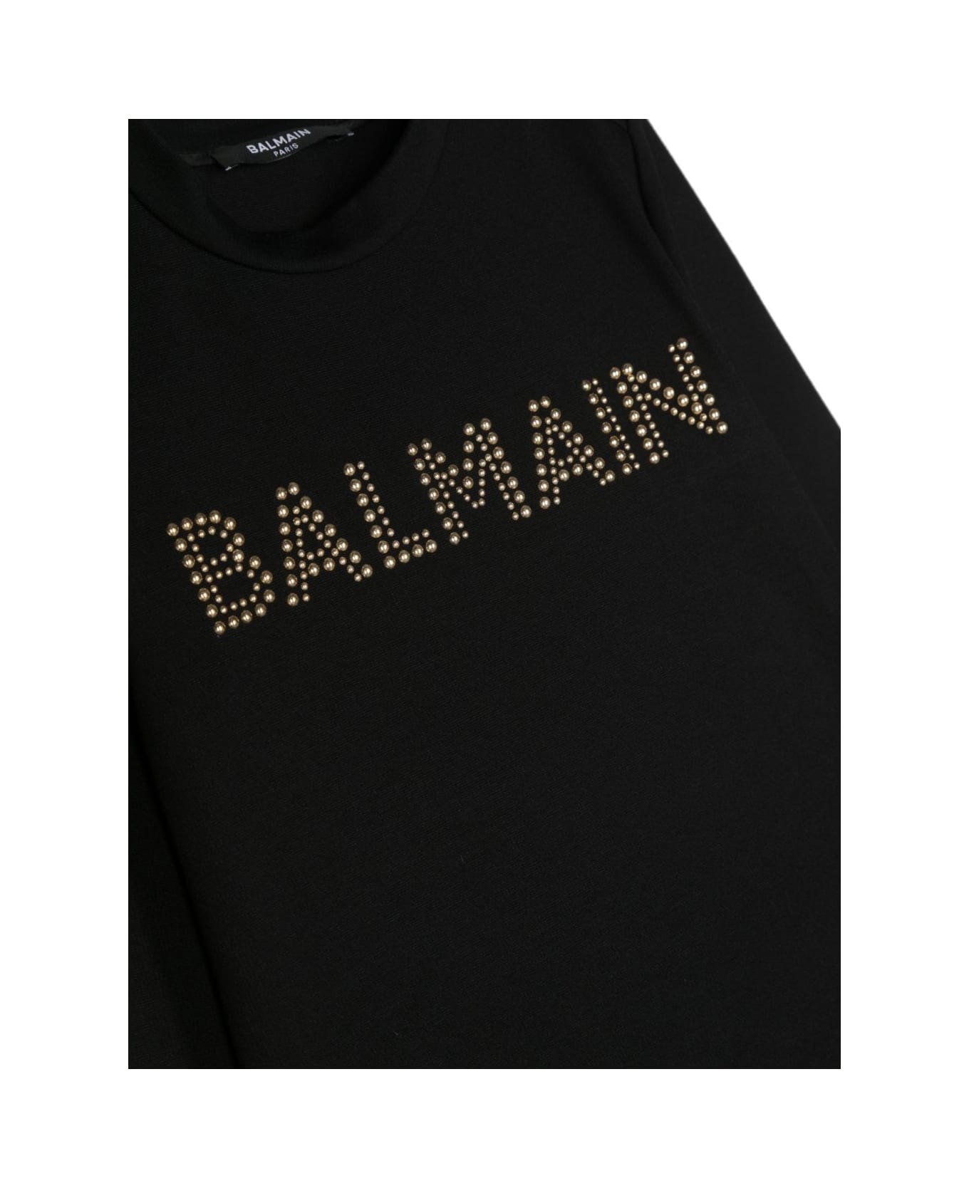 Balmain Sweatshirt Model Dress With Decoration - Black/white ワンピース＆ドレス