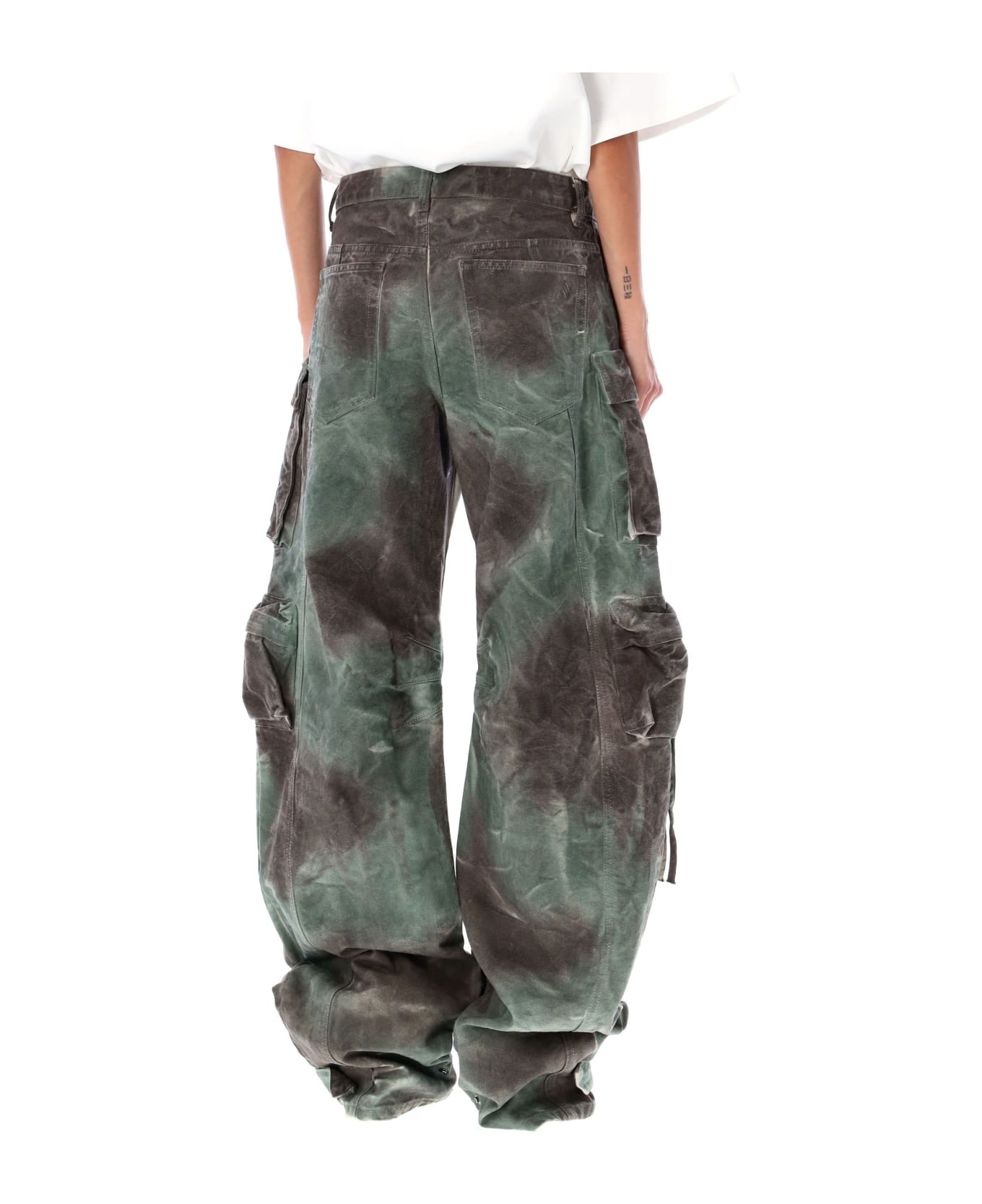 The Attico "fern" Camouflage Long Pants - GREEN CAMOUFALGE
