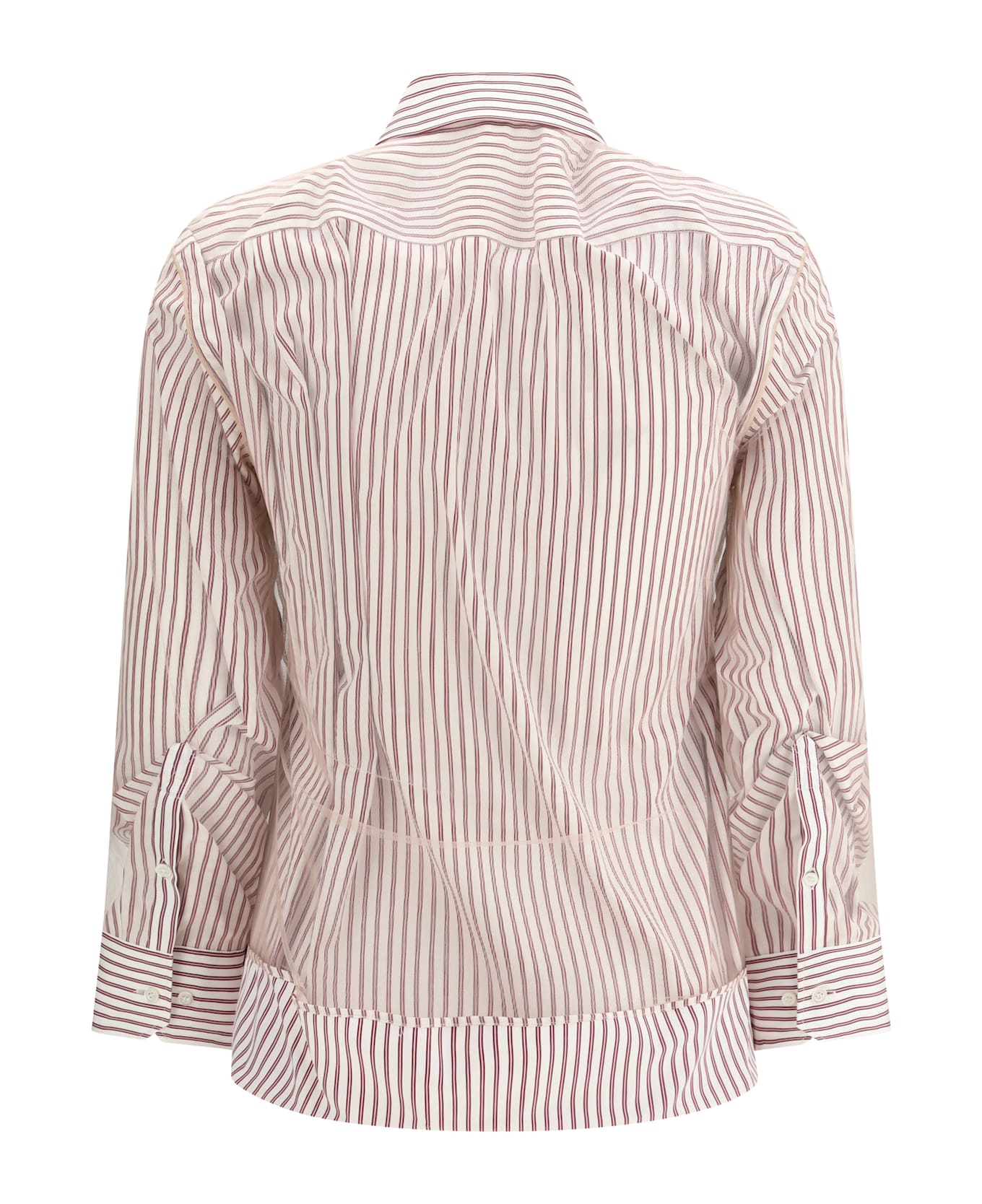 Maison Margiela Layered Tulle Striped Shirt