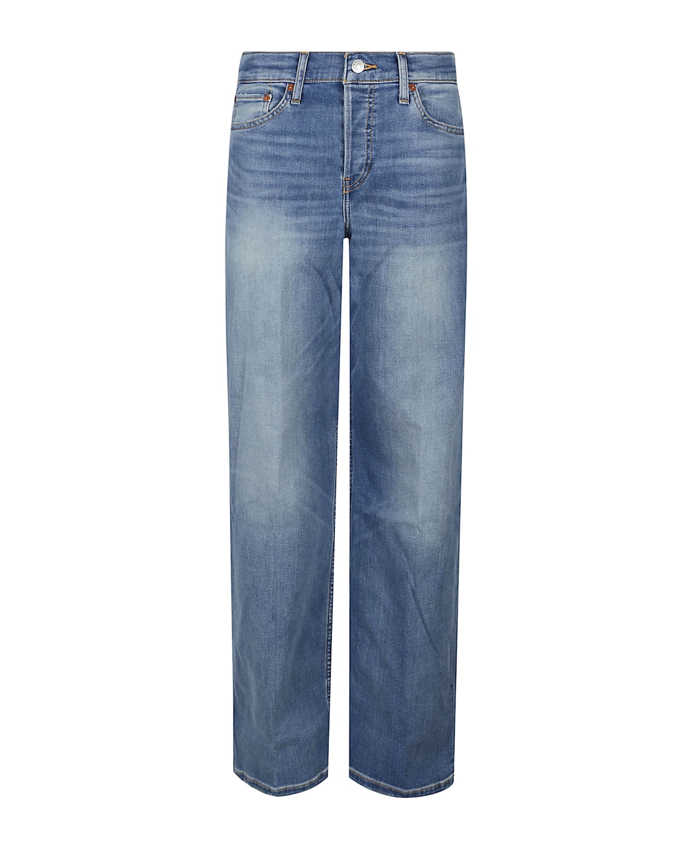 RE/DONE Mid Rise Wide Leg Jeans - Blasted