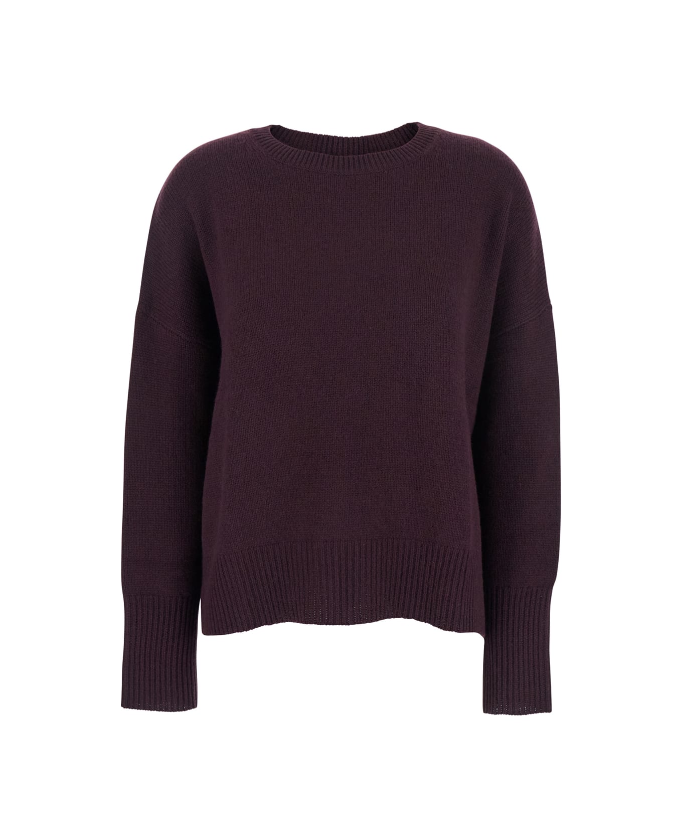 Lisa Yang 
mila
 Bordeaux Sweater With Dropped Shoulders And Ribbed Trims In Cashmere Woman - Bordeaux