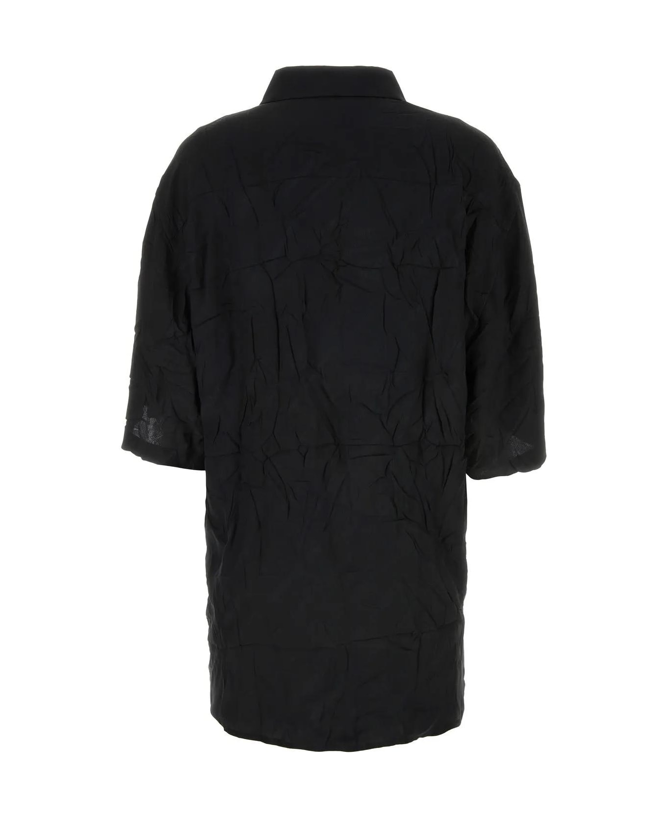 Balenciaga Black Silk Oversize Shirt - Nero