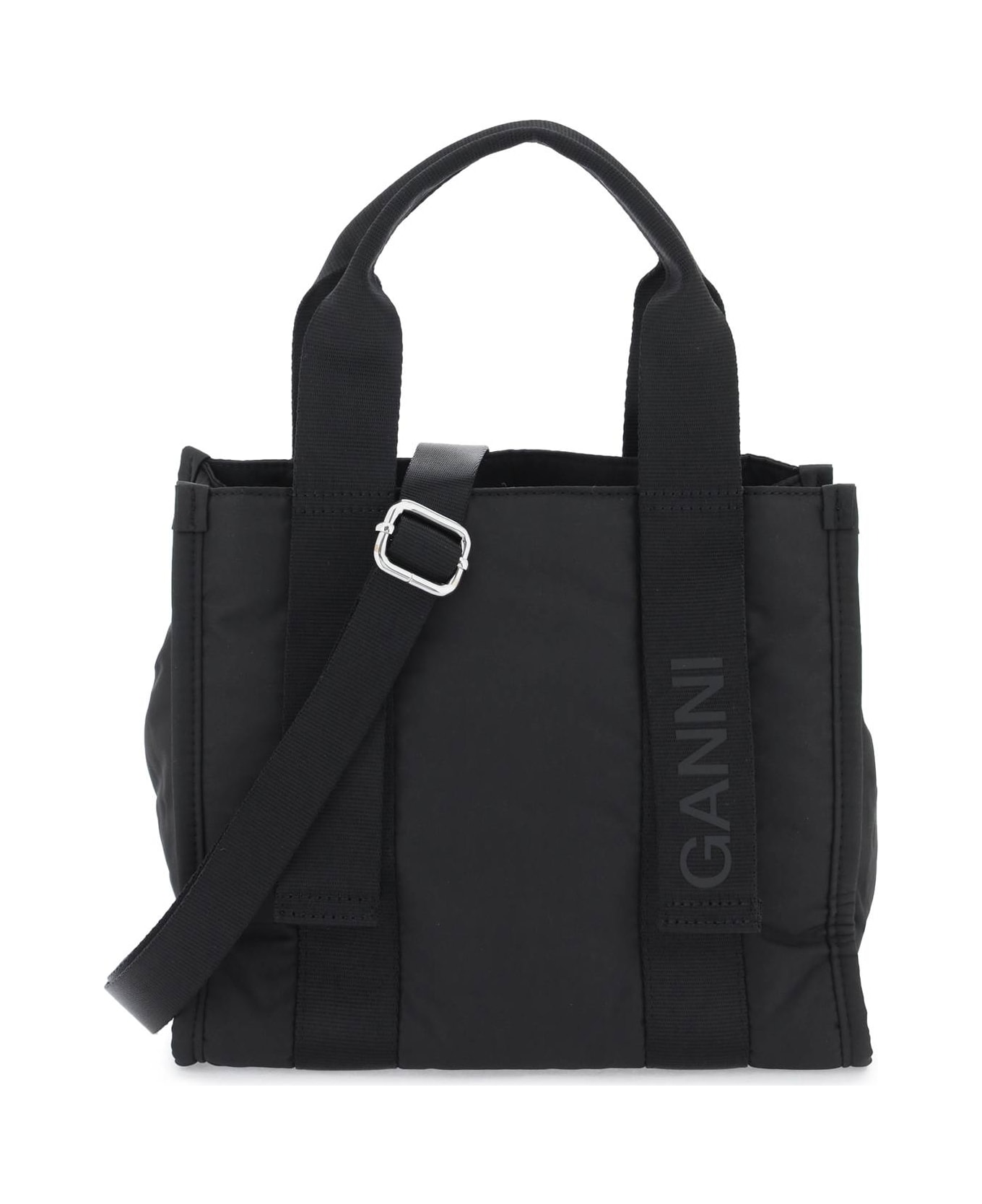 Ganni Recycled Tech Tote Bag - Black トートバッグ