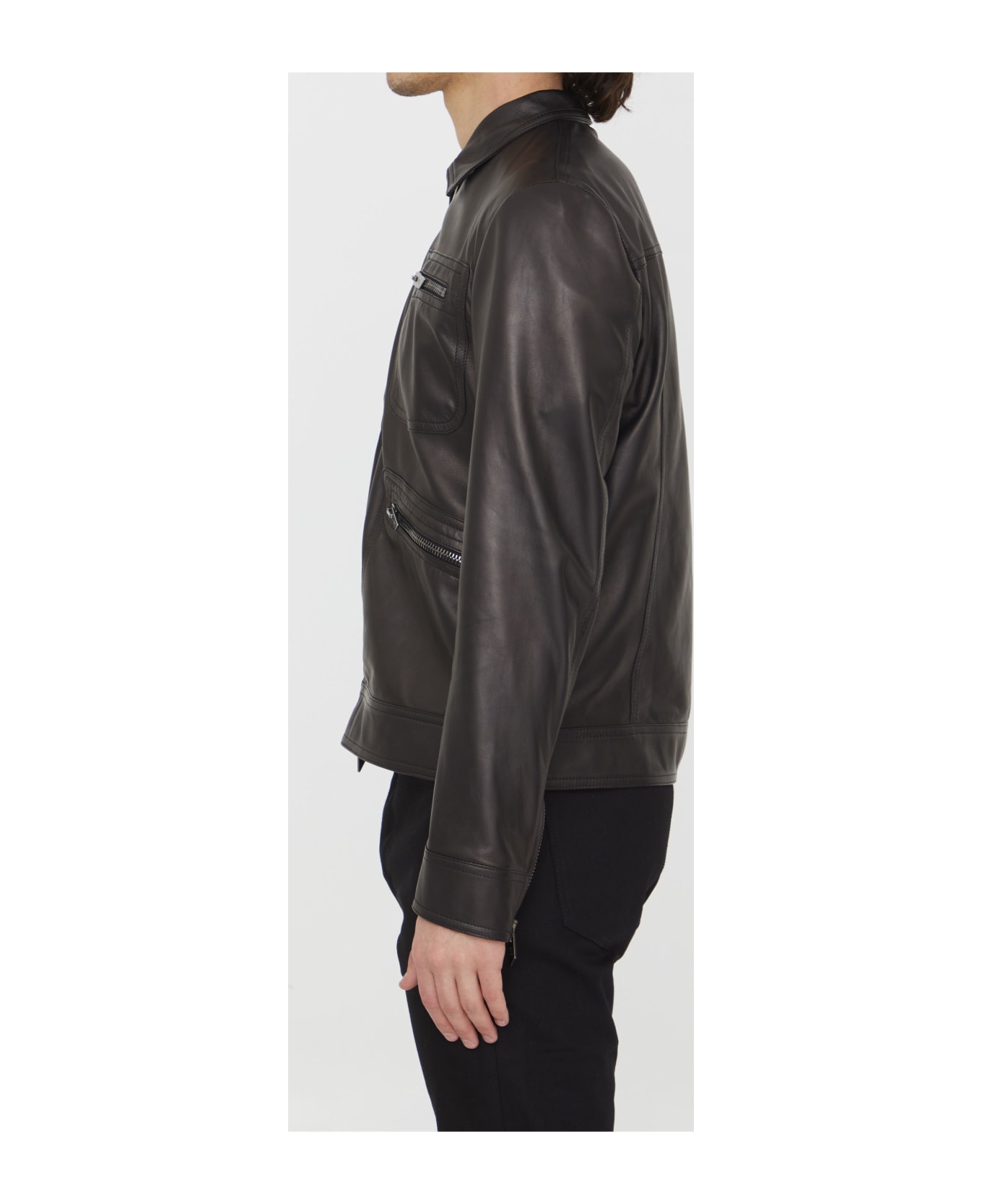 Salvatore Santoro Black Leather Jacket - BLACK レザージャケット