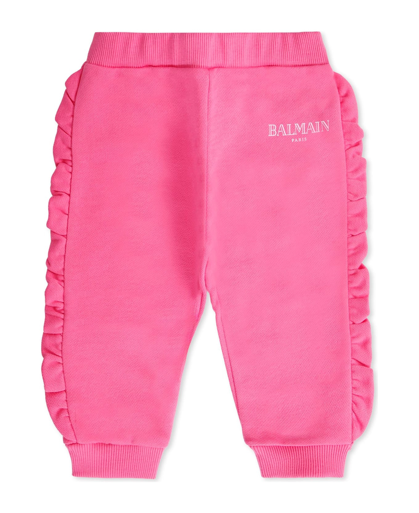 Balmain Pink Trousers For Baby Girl With Logo - Pink