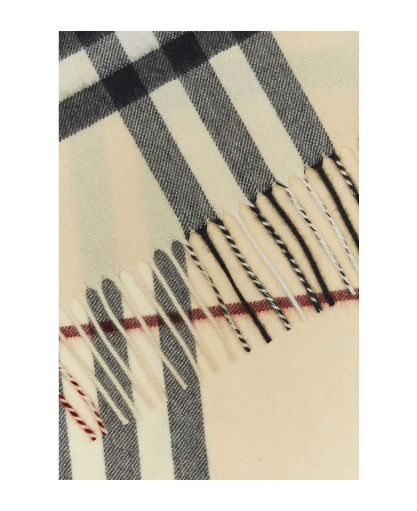 Burberry Embroidered Cashmere Scarf - Cream