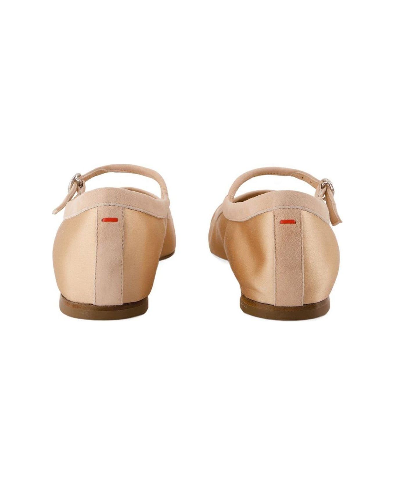 aeyde Uma Cap Satin Ballerinas - Peach