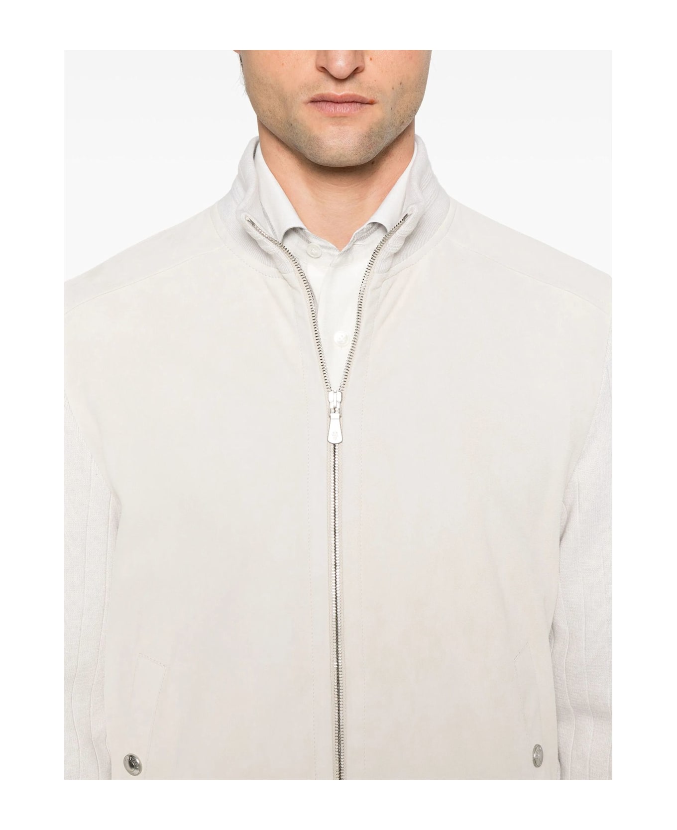 Eleventy Beige Sharkskin Jacket - Beige