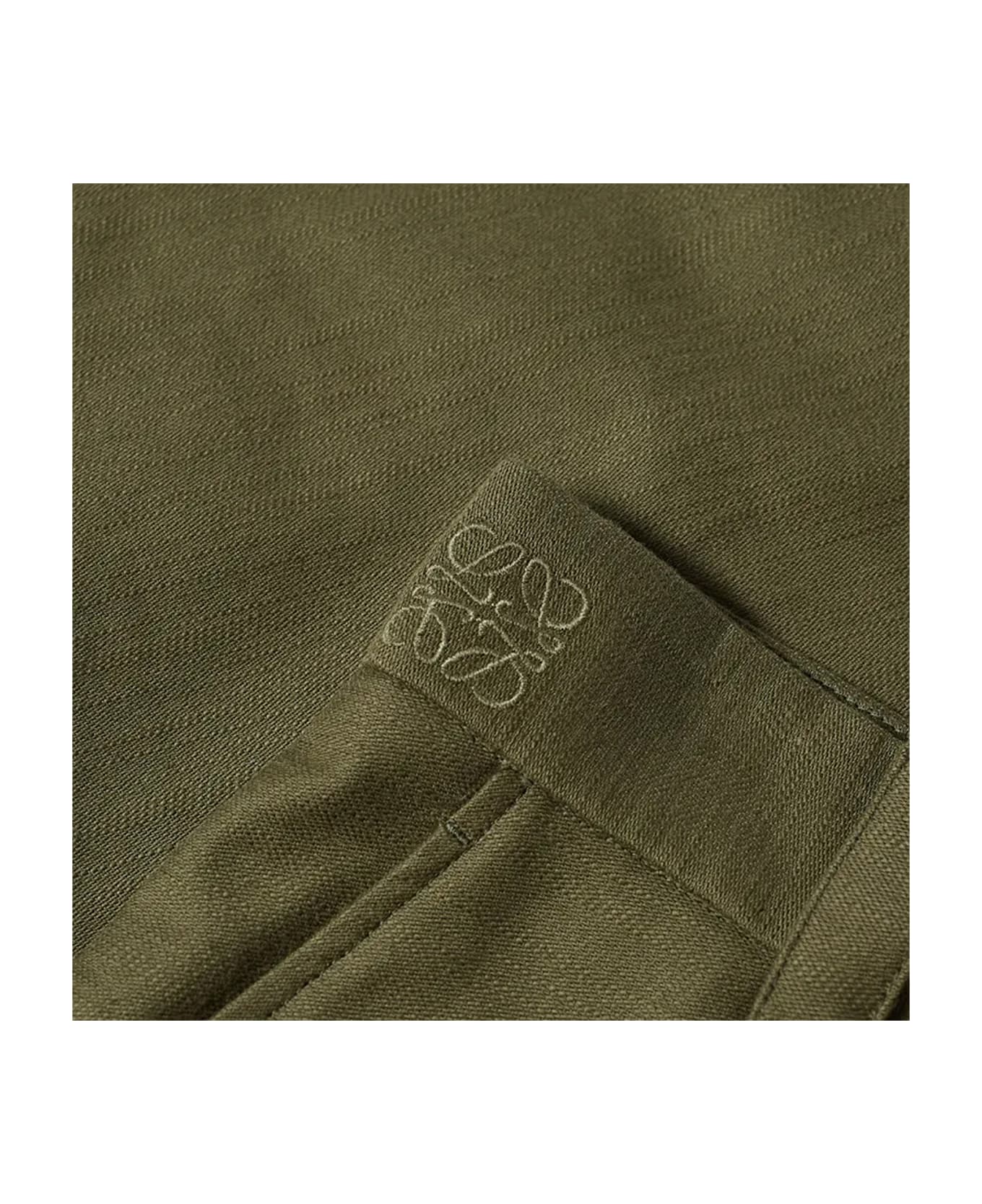 Loewe Cropped Cargo Pants - Green