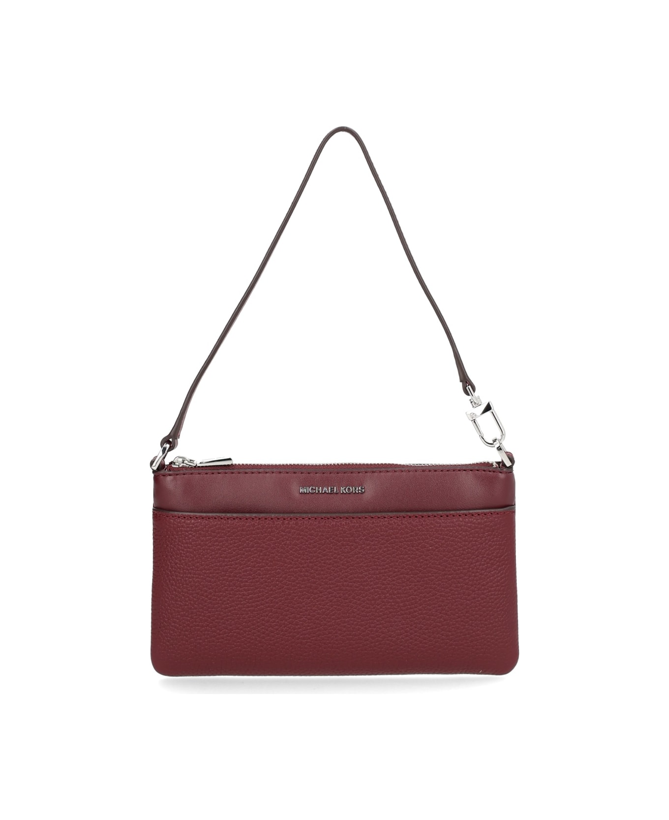 Michael Kors Leather Clutch Bag - BORDEAUX