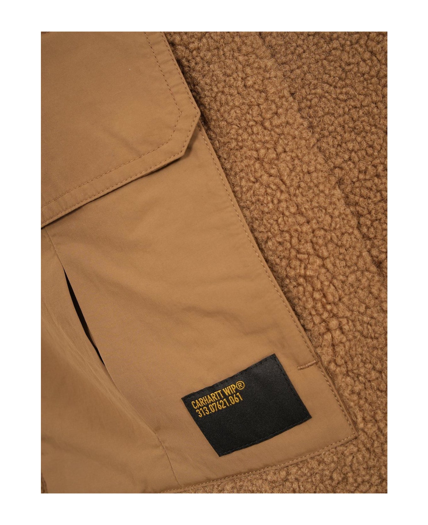 Carhartt WIP Devin Liner Shearling Zipped Padded Jacket - Beige