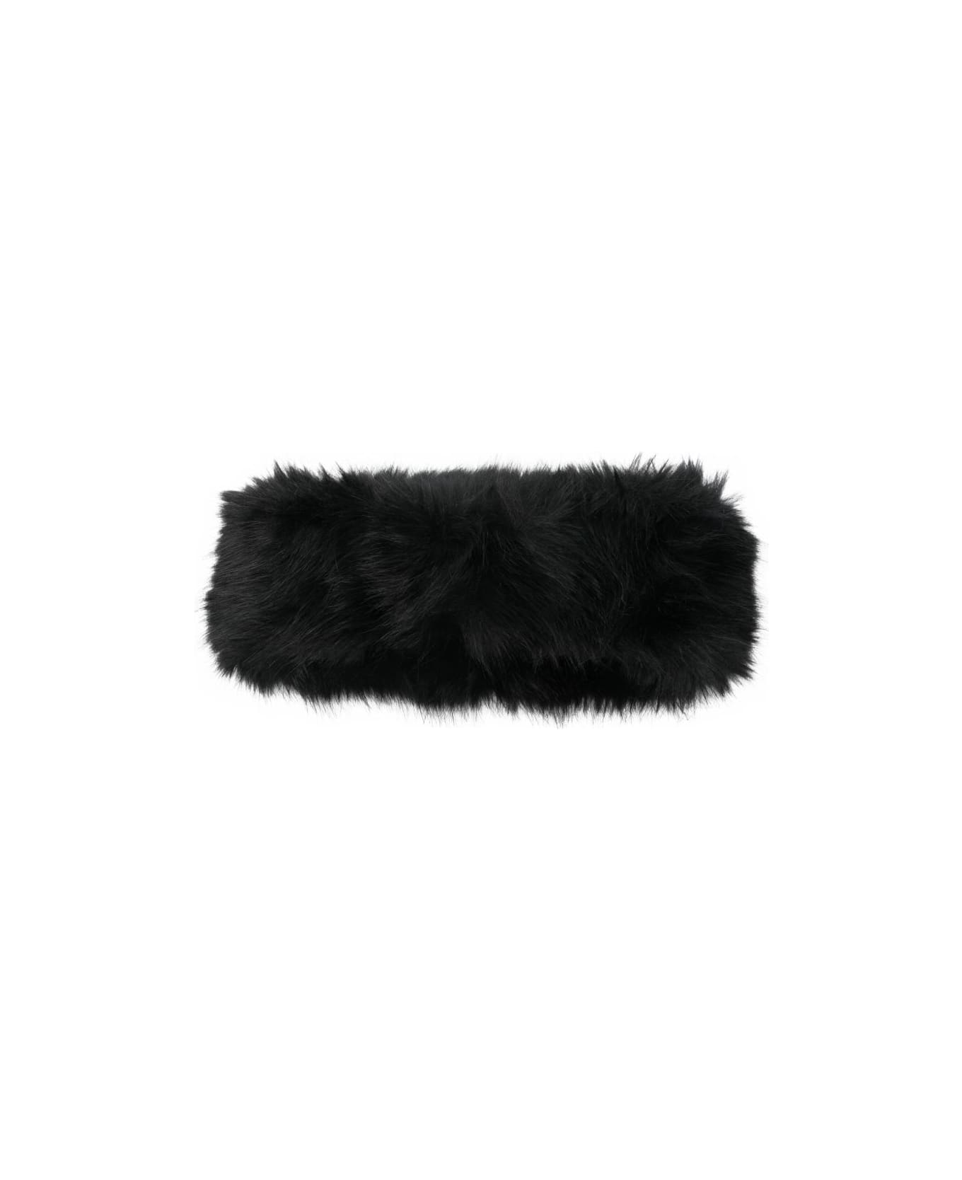 STAND STUDIO Zephyra Faux Fur Headband - Black
