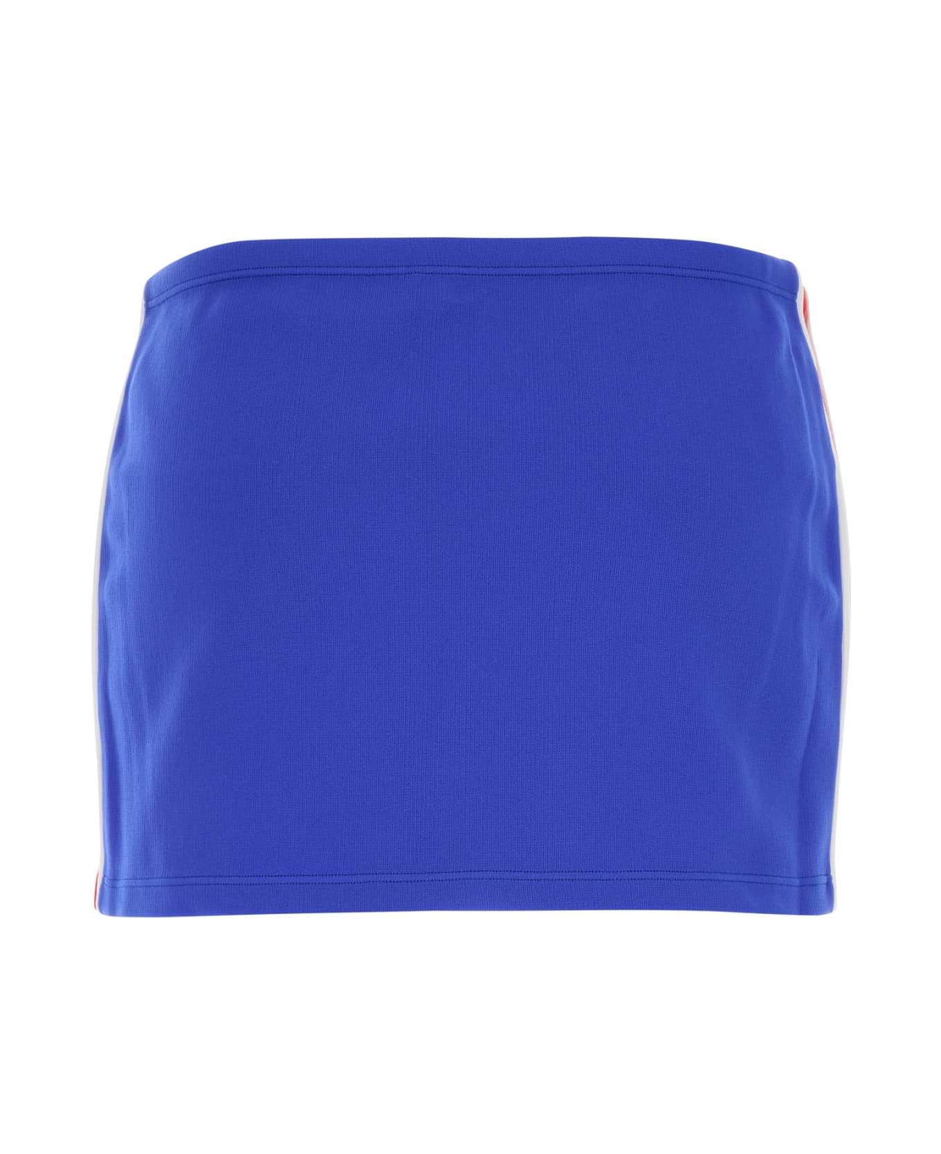 Miu Miu Blue Stretch Nylon Mini Skirt - BLUETTEROSSO