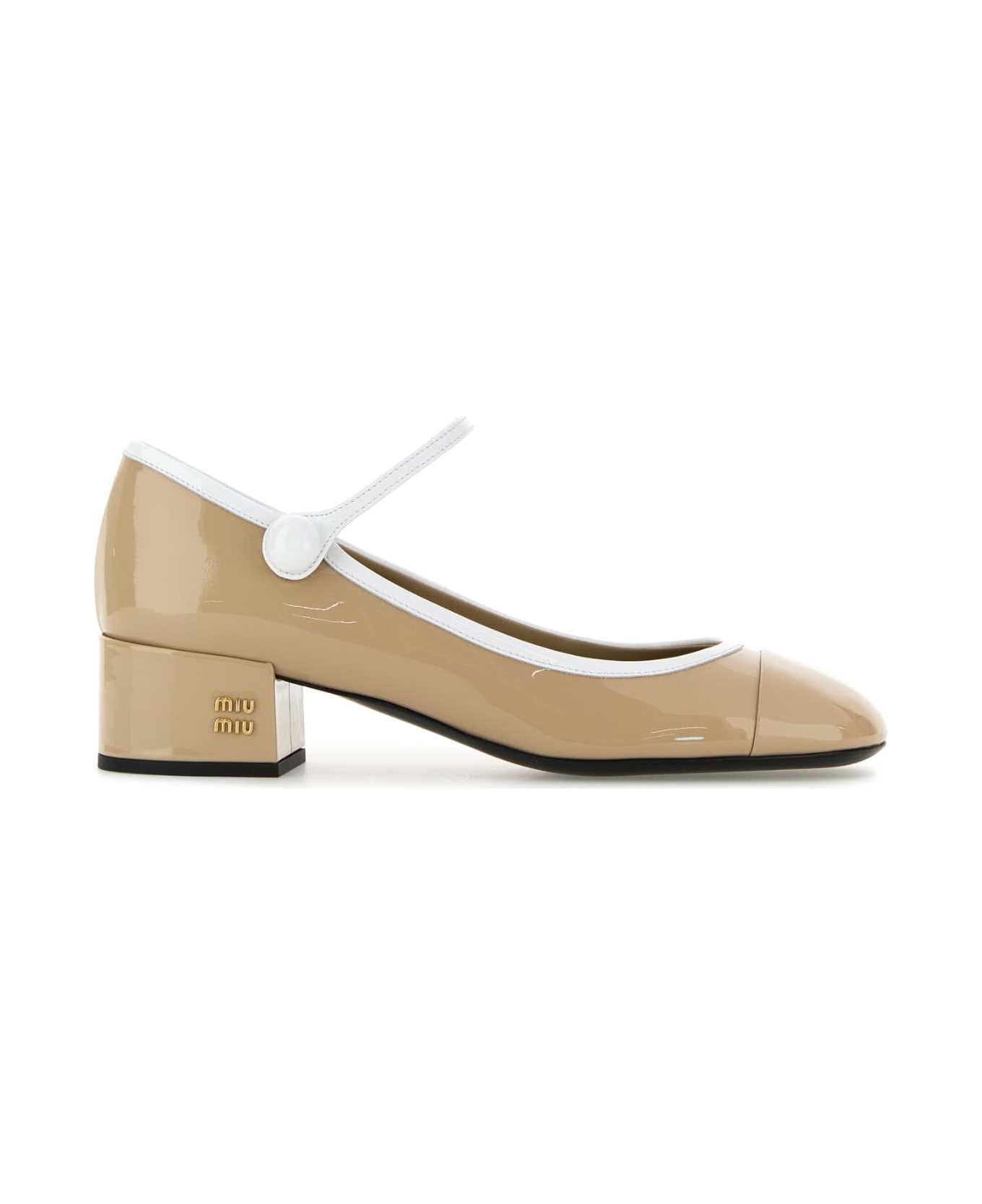 Miu Miu Beige Leather Pumps - SABBIABIANCO