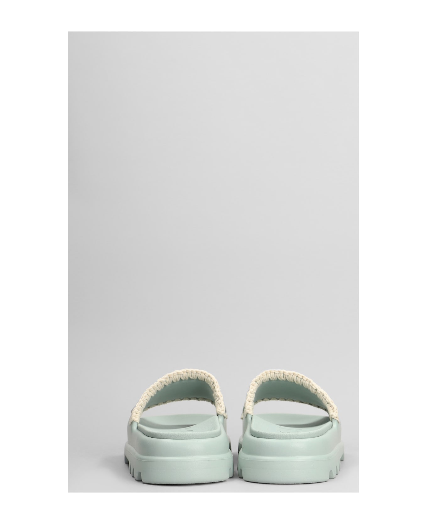 Mou Eva Onepiece Flats In Green Rubber/plasic - green