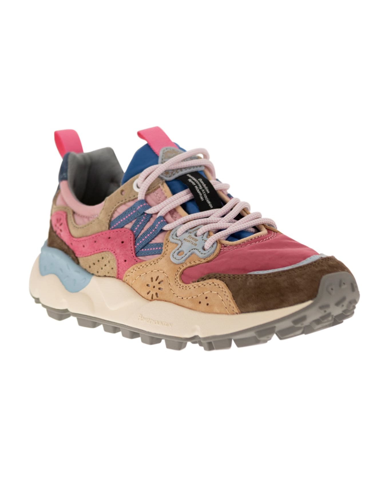 Flower Mountain Yamano 3 - Sneakers In Suede And Technical Fabric - Pink スニーカー
