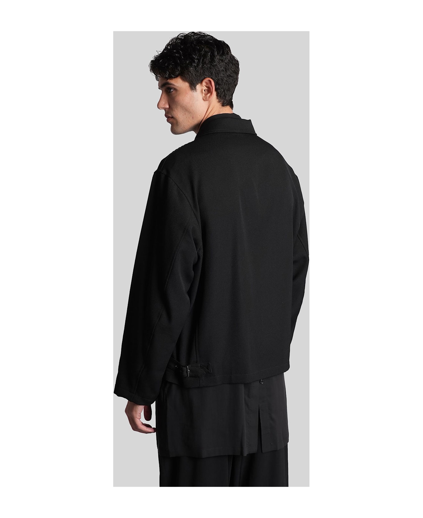Yohji Yamamoto Casual Jacket In Black Wool - black