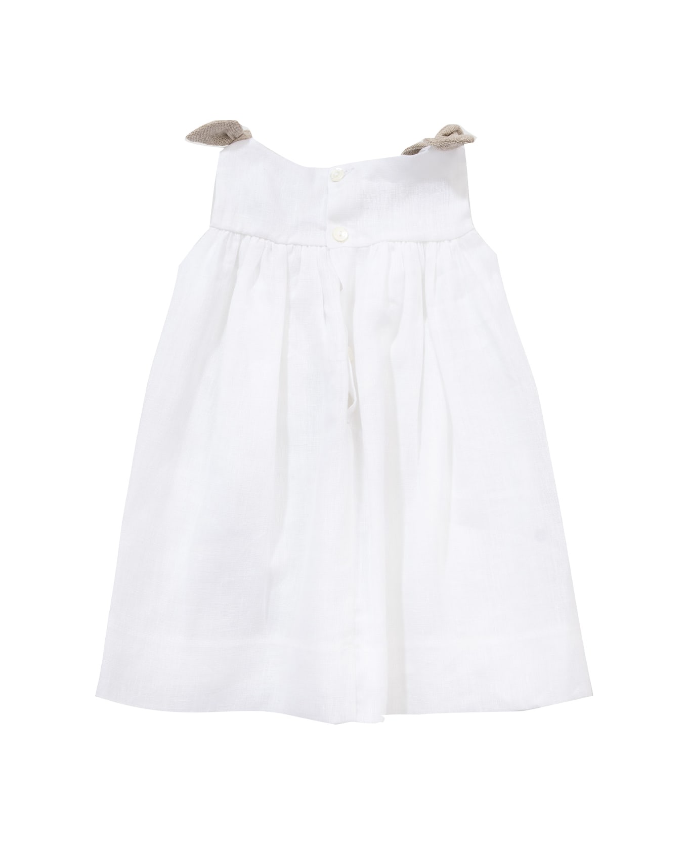 La stupenderia Linen Dress - White