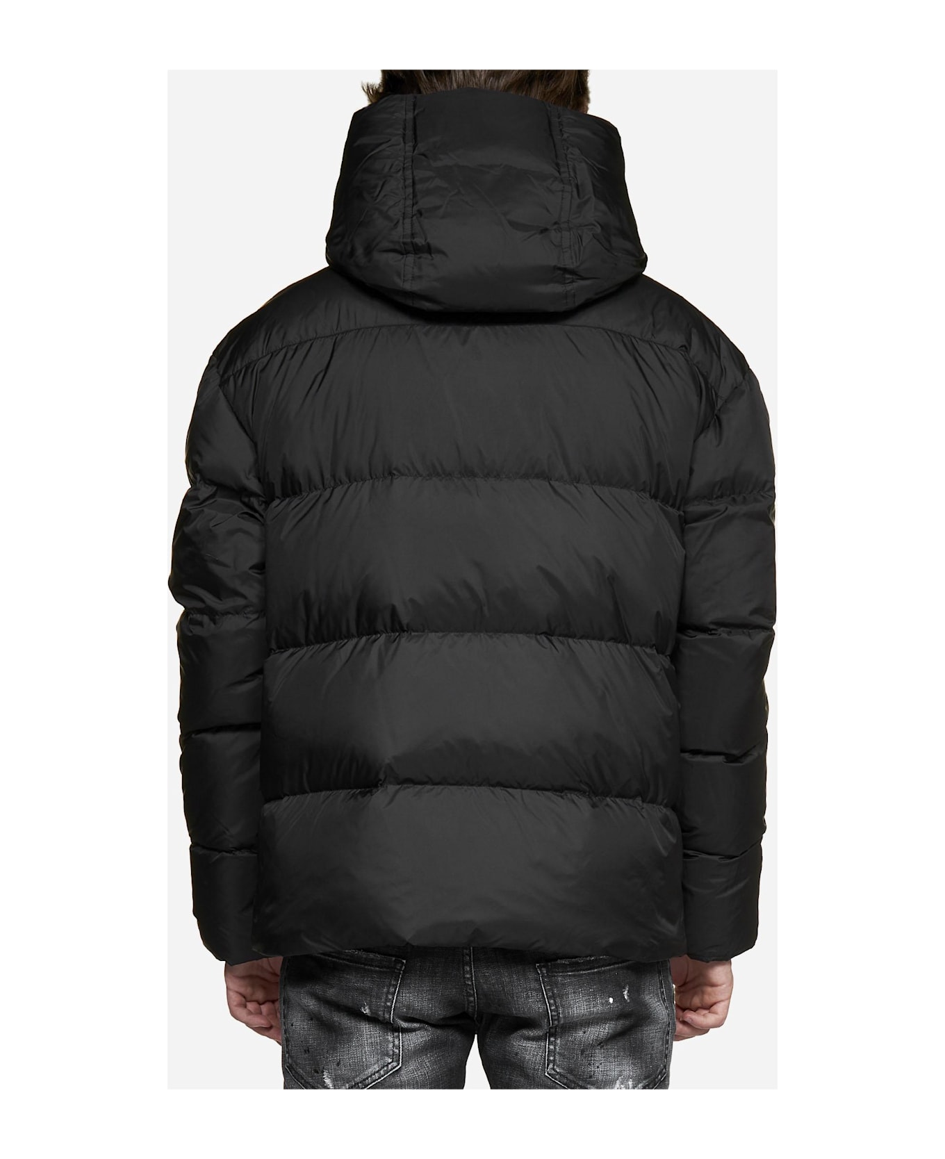 Dsquared2 Hooded Quilted Nylon Puffer Jacket Jacket - Nero