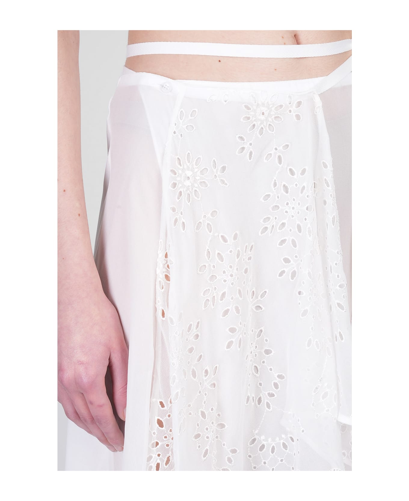 Ann Demeulemeester Sirka Skirt In White Silk - white