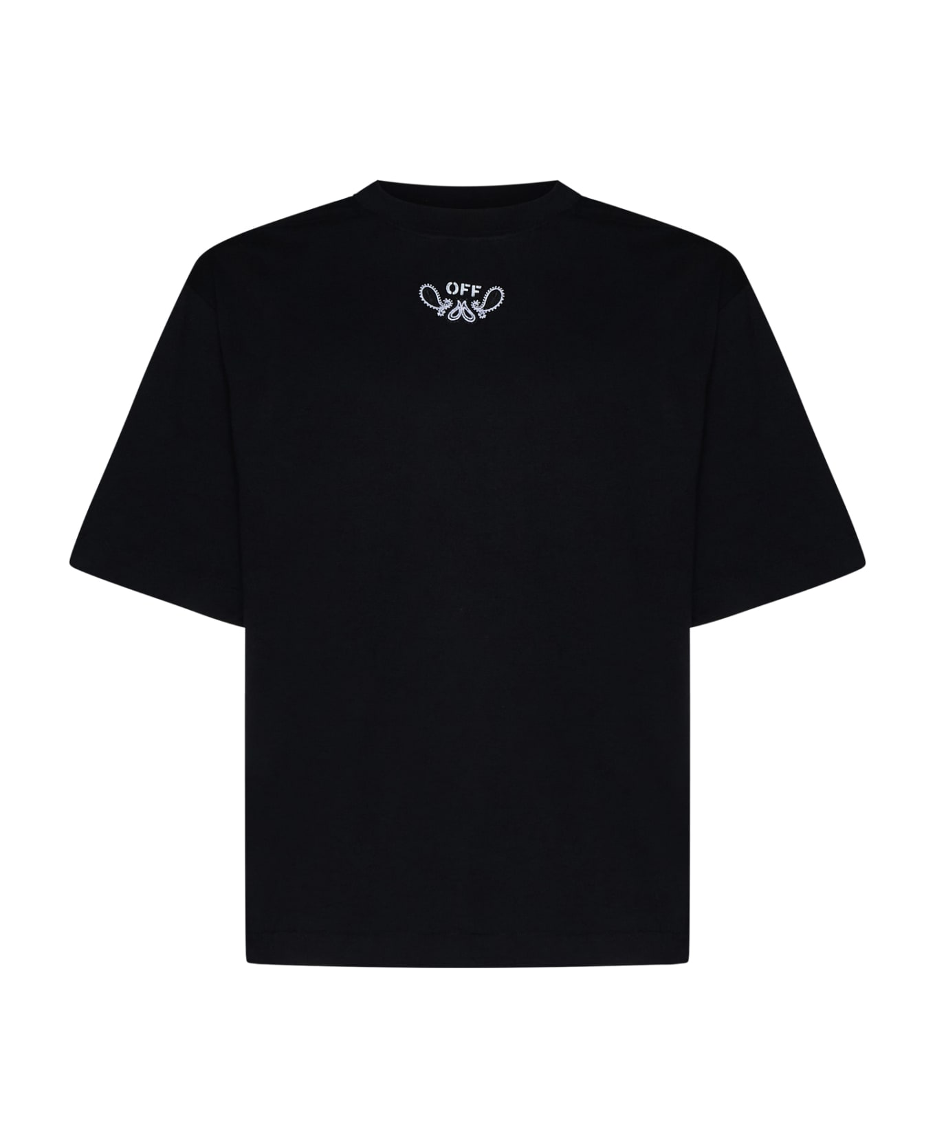Off-White Logo Cotton T-shirt - black シャツ