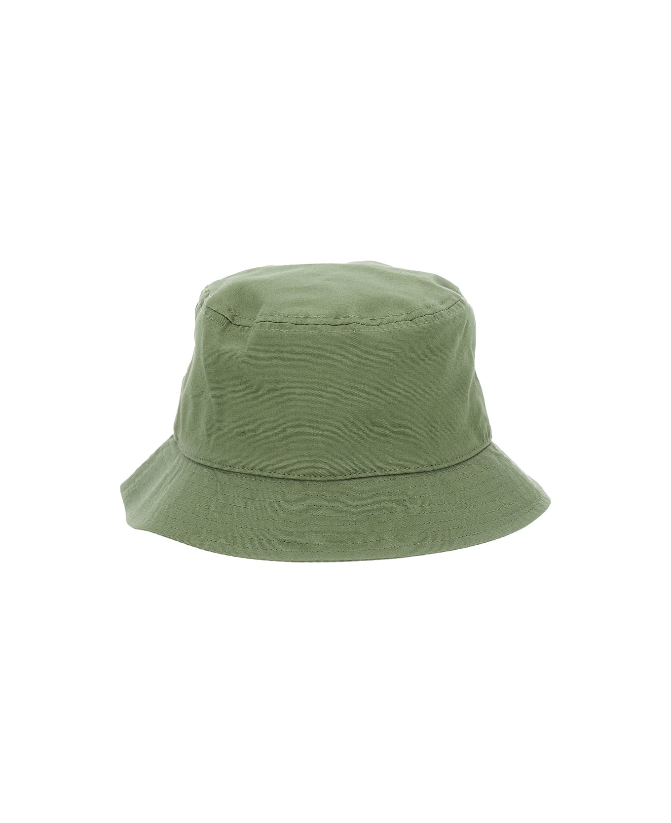 Stone Island Junior Green Bucket Hat With Logo In Cotton Boy - Green