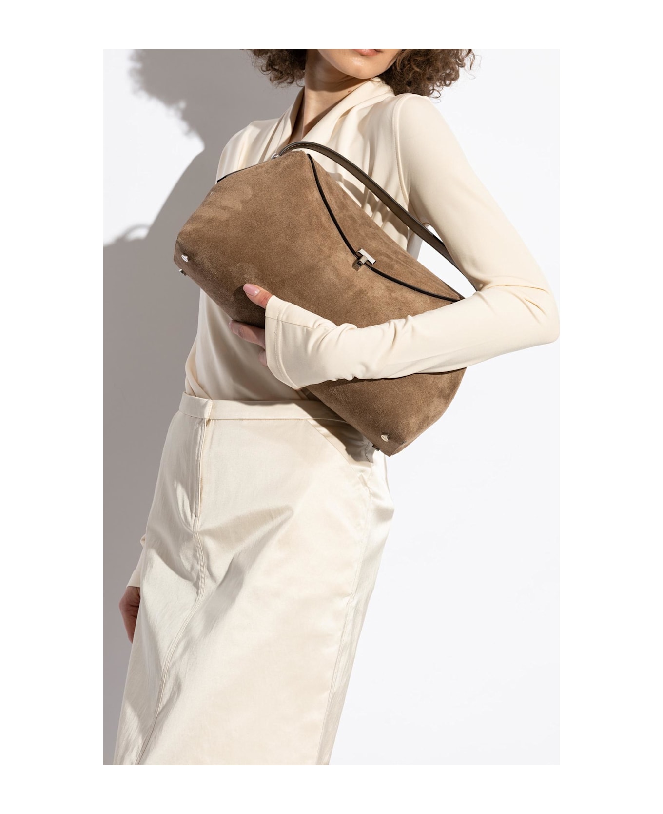 Totême Toteme Leather Bag T-lock - TOBACCO