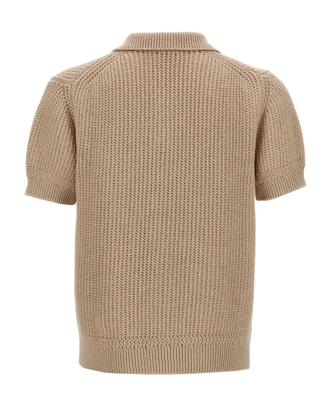 Brioni Knitted Polo Shirt - Beige