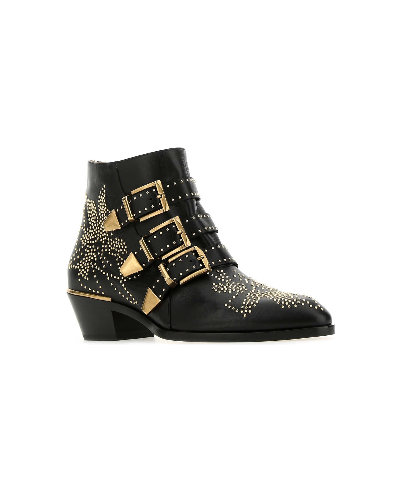 Chloé Embellished Nappa Leather Susanna Ankle Boots - 0ZY